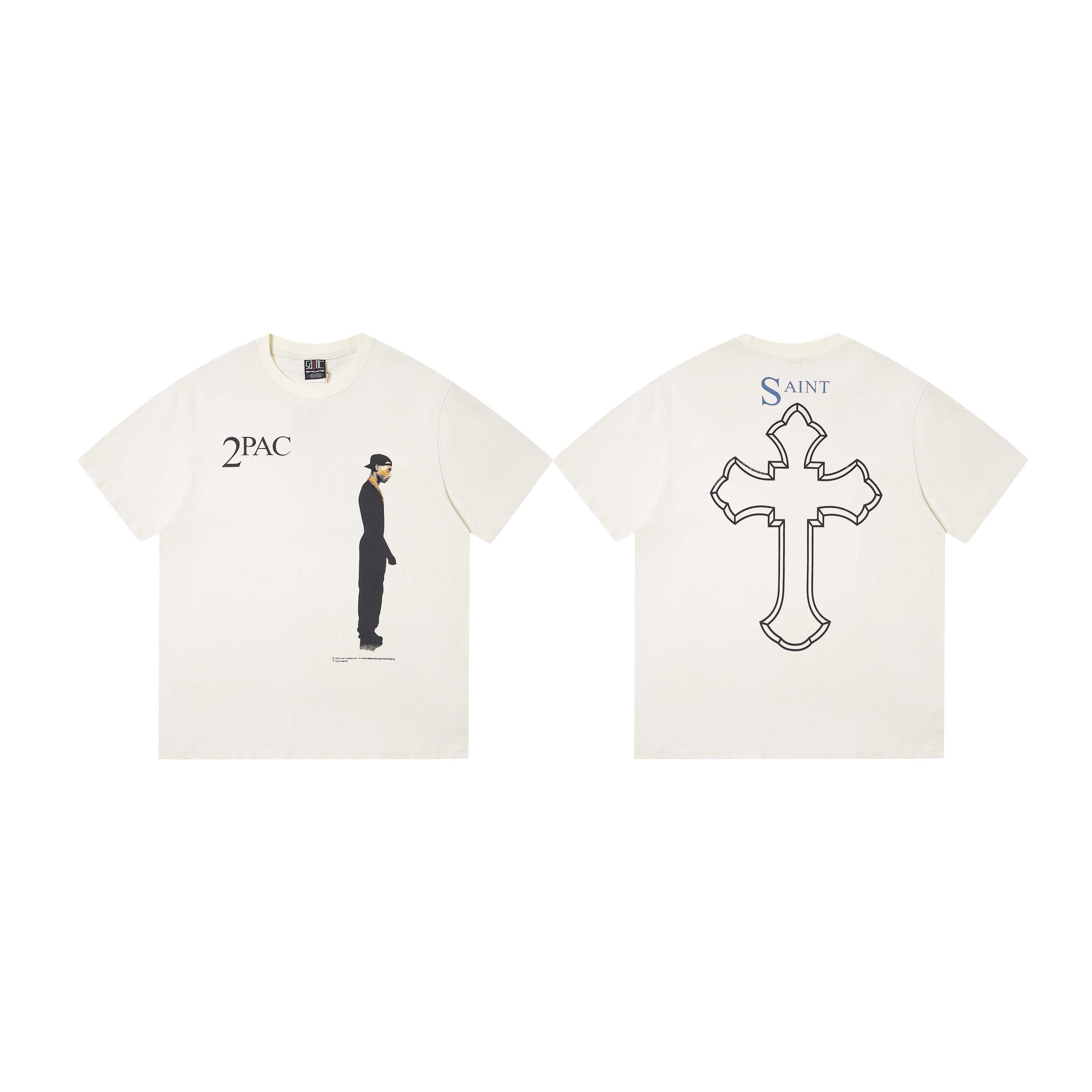 Saint Michael  2Pac Short-Sleeve Tee 'White' - DesignerGu