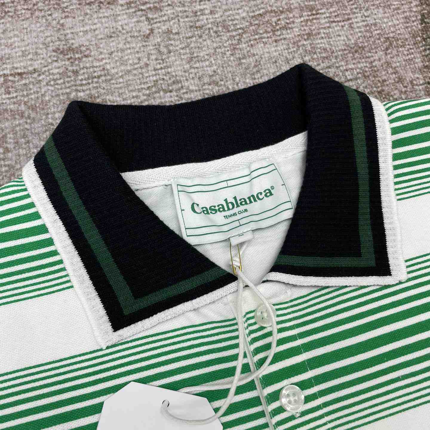 Casablanca White Gradient Stripe Polo C814 - DesignerGu