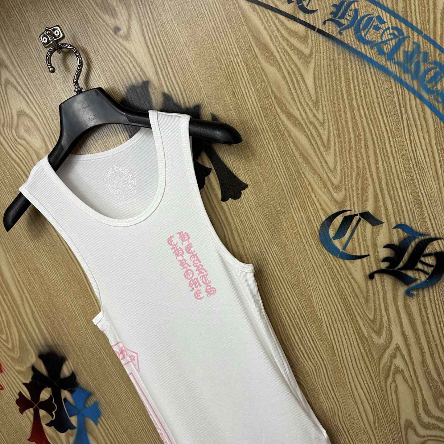 Chrome Hearts T Bar Rib Tank 'White' - DesignerGu