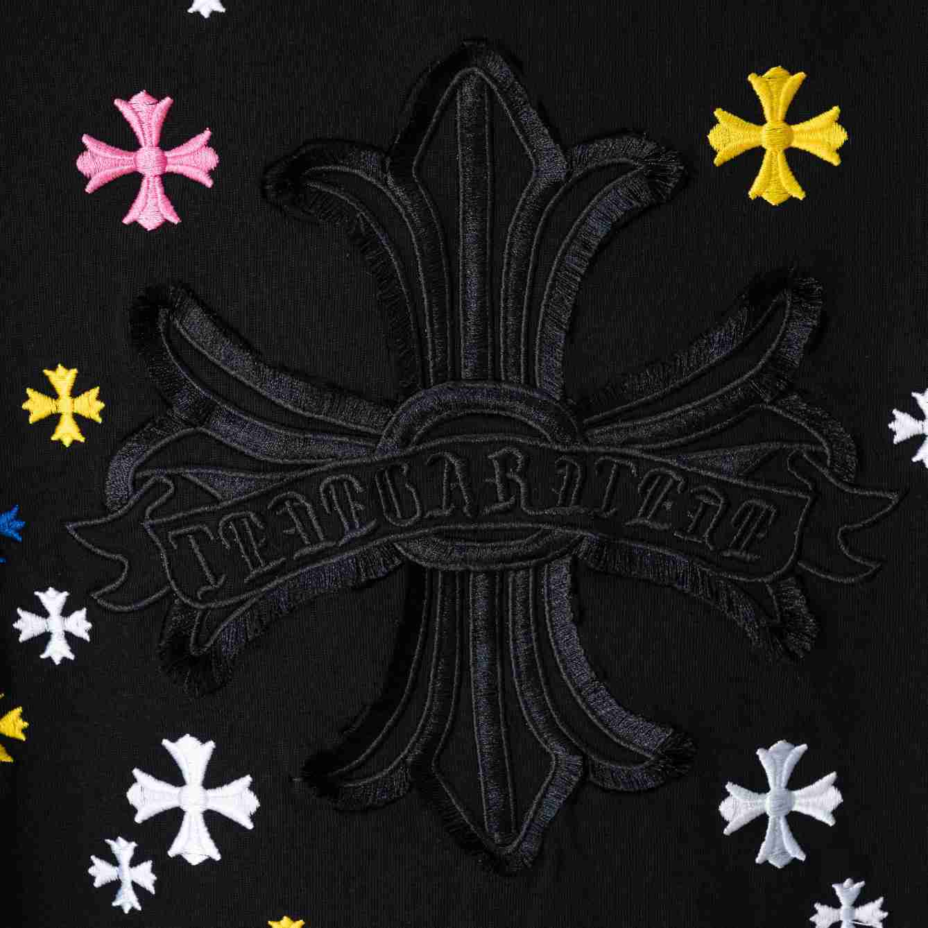 Chrome Hearts Colorful  Cross Embroidery T-Shirt 'Black' - DesignerGu