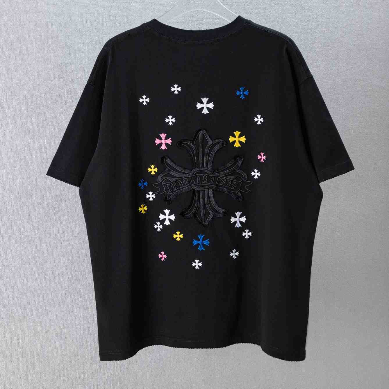 Chrome Hearts Colorful  Cross Embroidery T-Shirt 'Black' - DesignerGu