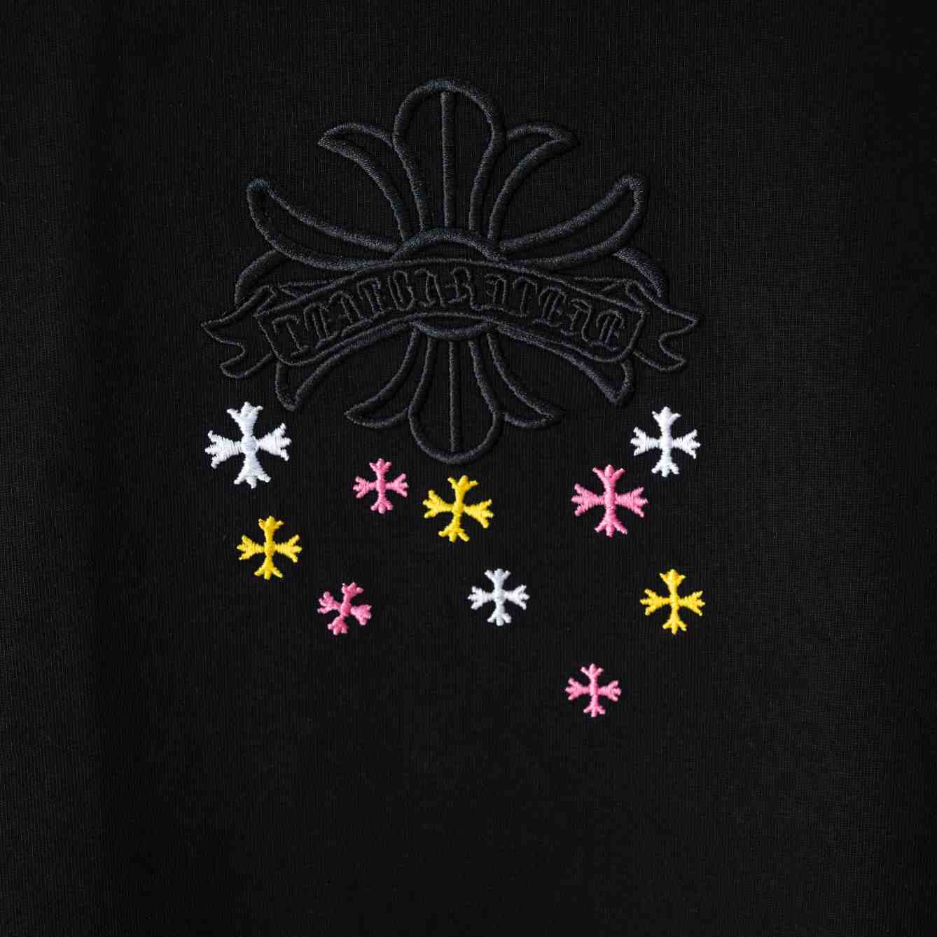 Chrome Hearts Colorful  Cross Embroidery T-Shirt 'Black' - DesignerGu