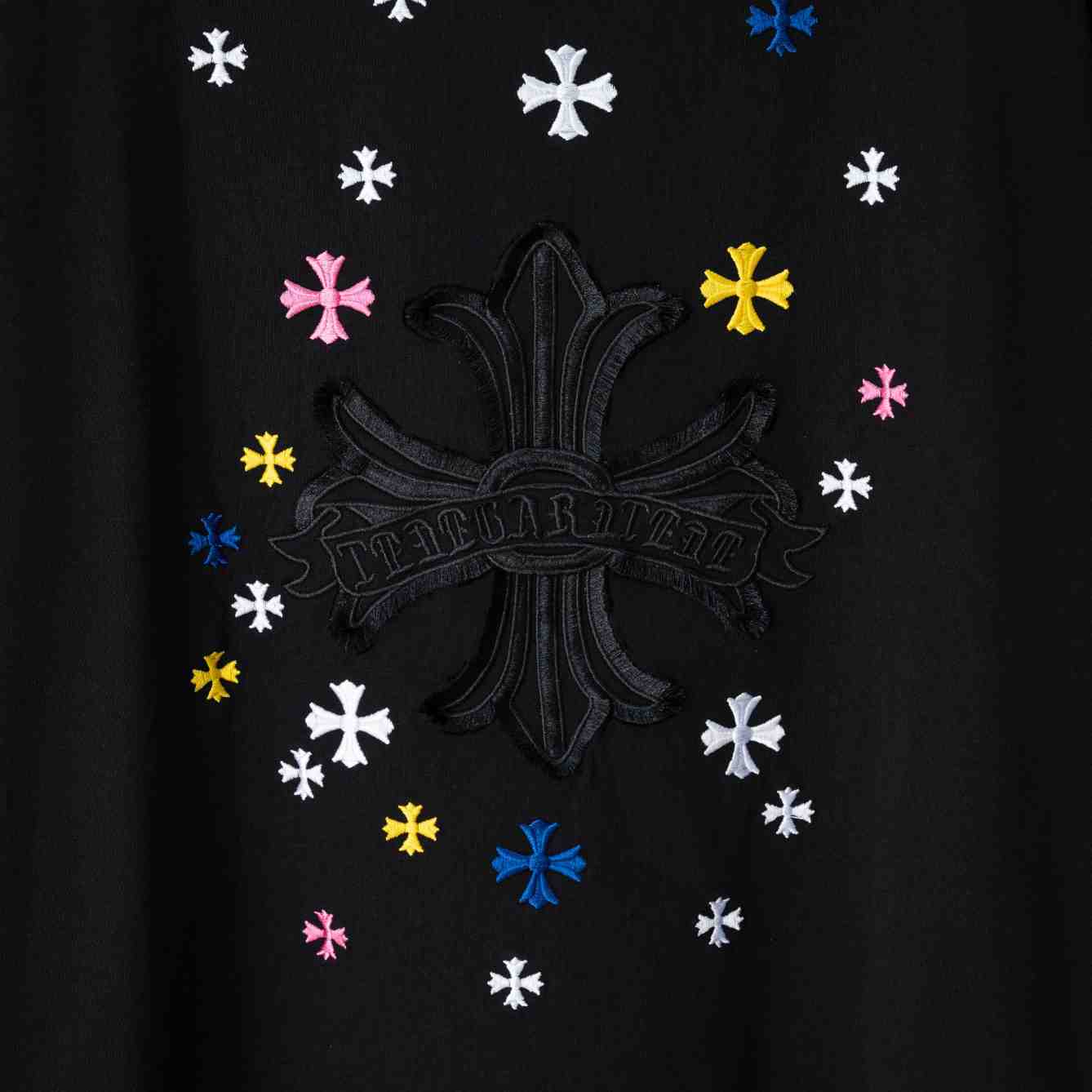 Chrome Hearts Colorful  Cross Embroidery T-Shirt 'Black' - DesignerGu