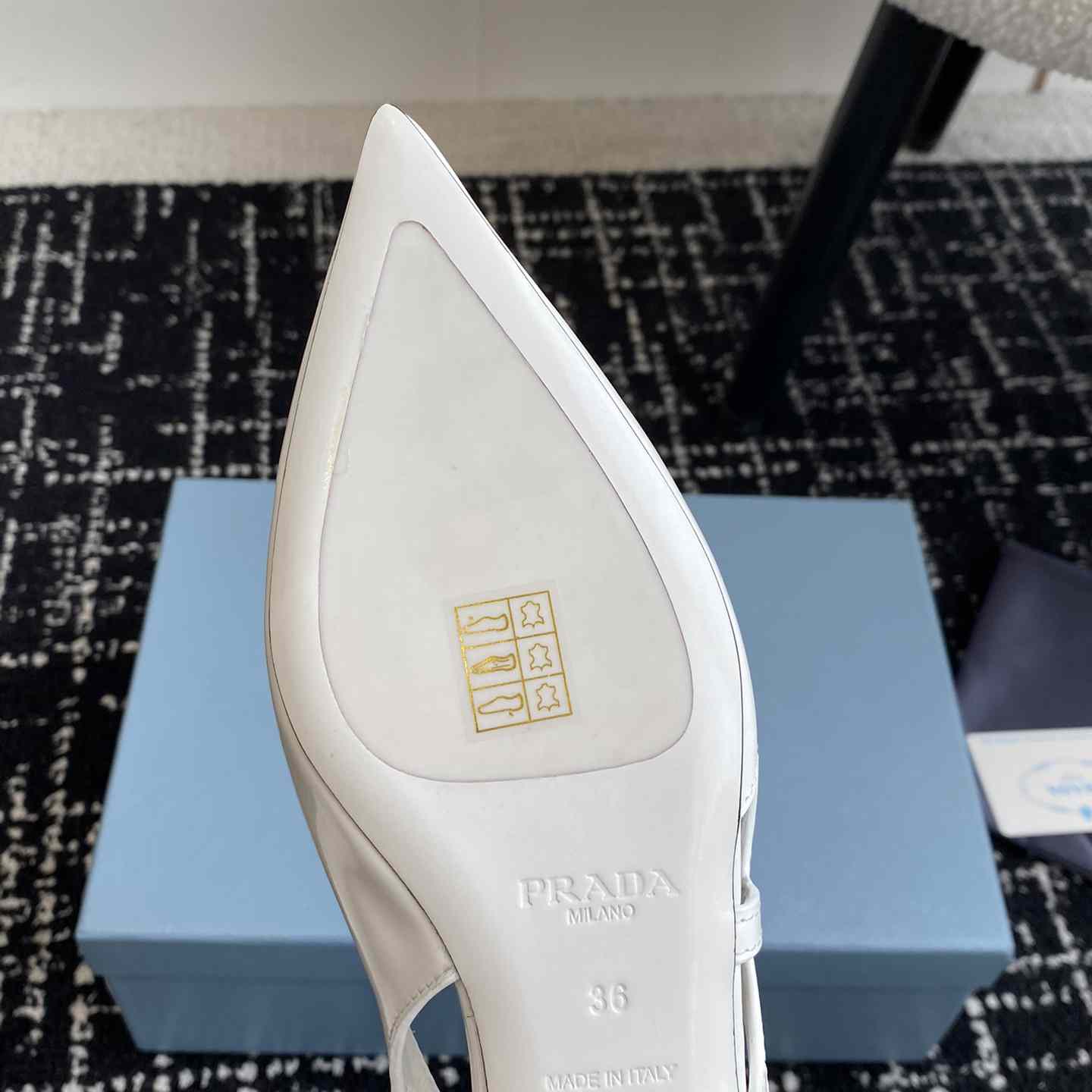 Prada Leather Cutout Ballerina Shoes - DesignerGu