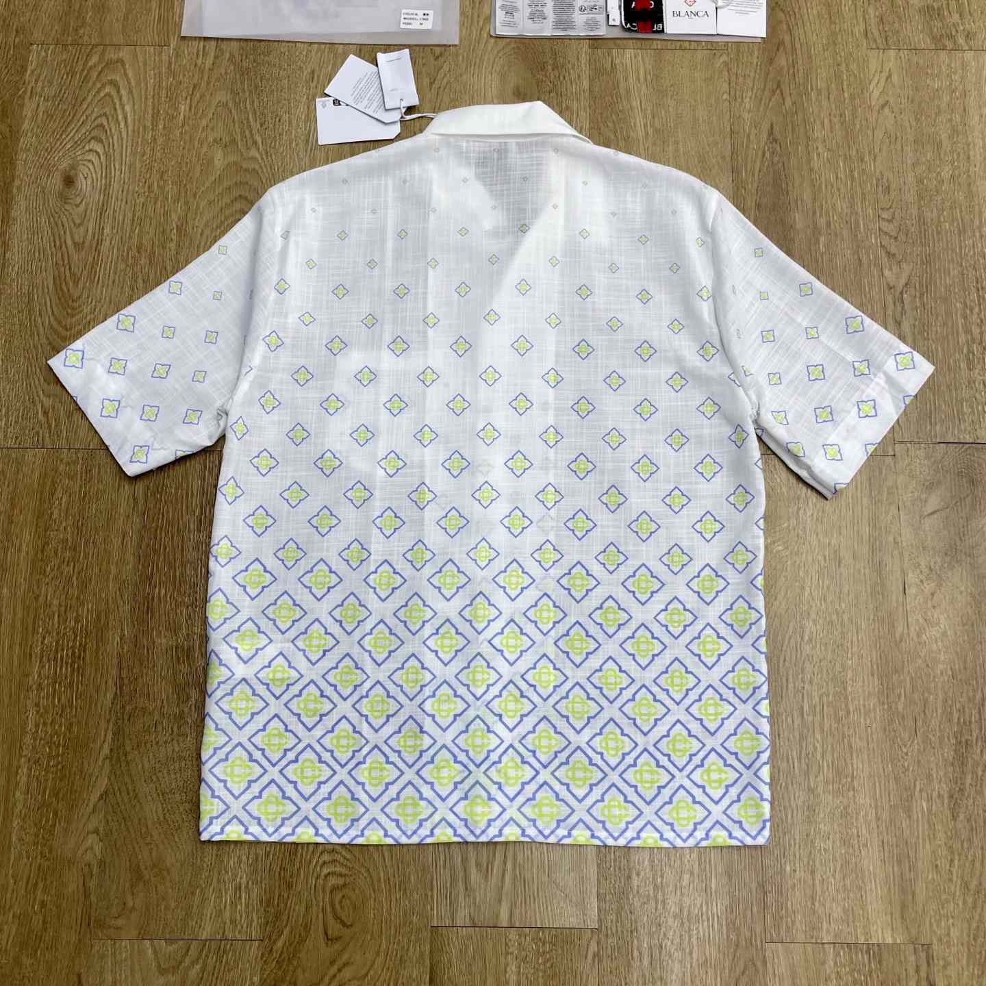 Casablanca Degrade Monogram Short Sleeve Linen Shirt CA3582 - DesignerGu