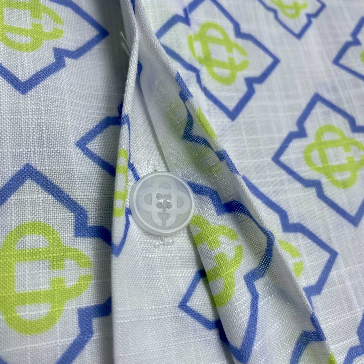 Casablanca Degrade Monogram Short Sleeve Linen Shirt CA3582 - DesignerGu