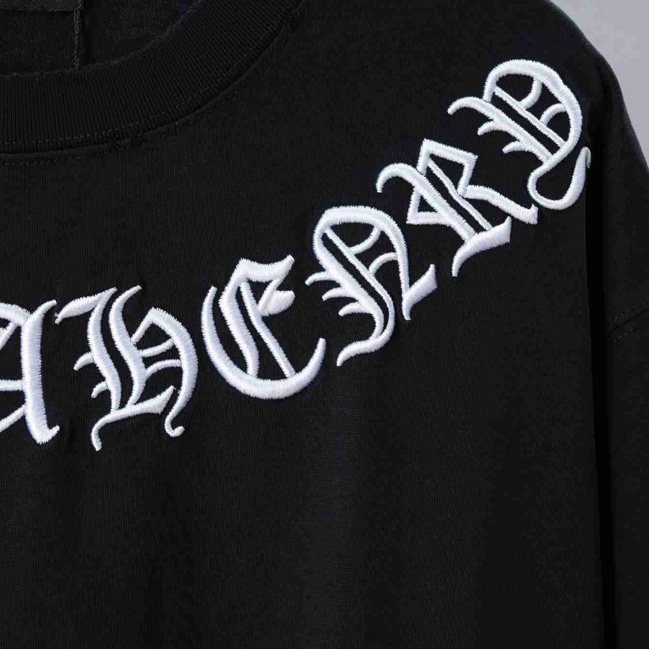 Chrome Hearts Embroidered Round Neck Short Sleeve Shirt 'Black' - DesignerGu