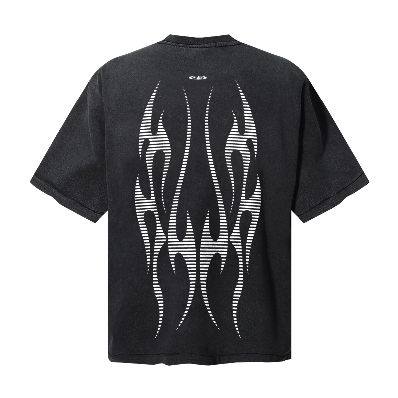 Hellstar Flame Tribal Motion T-Shirt 'Black' - DesignerGu