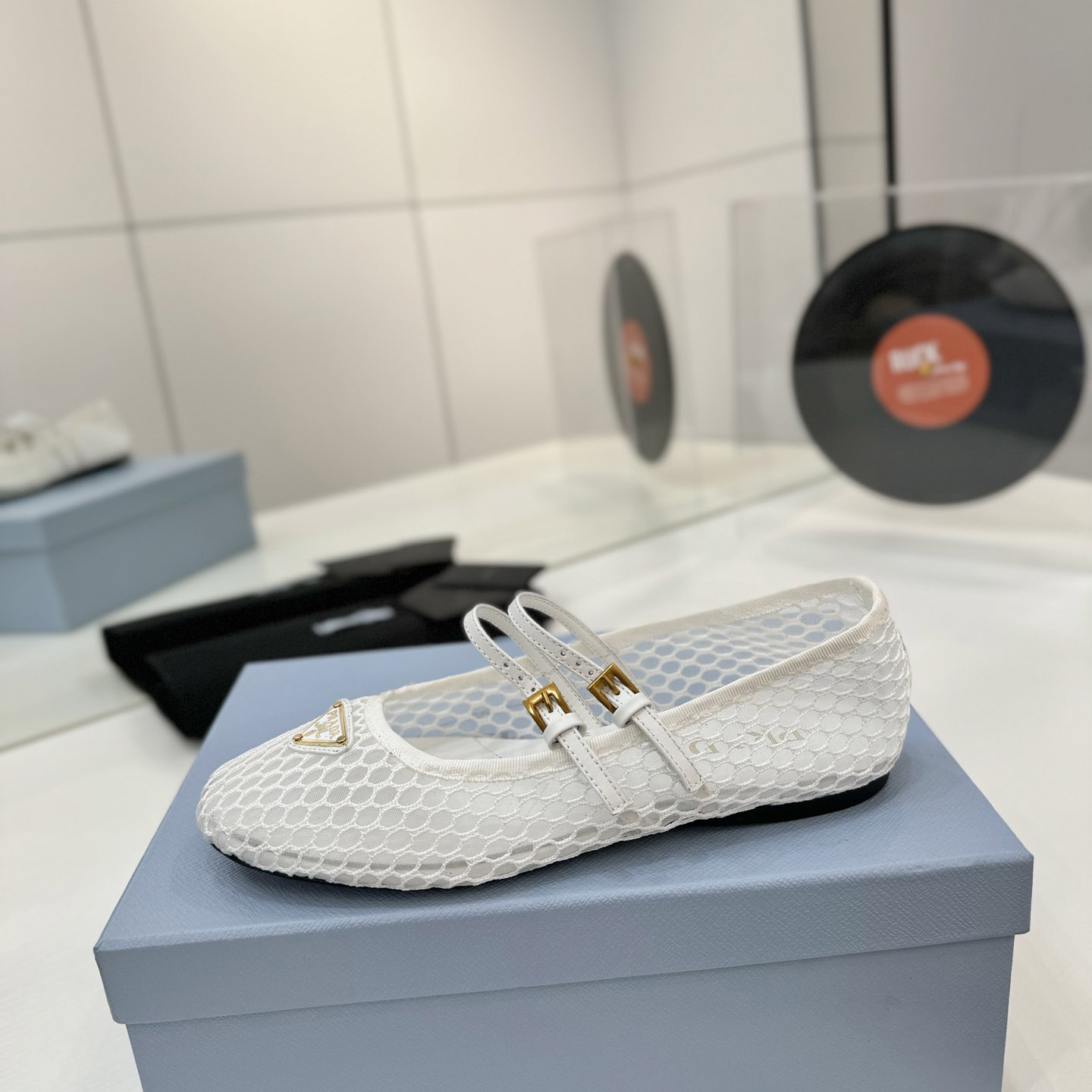 Prada Mesh Fabric Ballerinas - DesignerGu