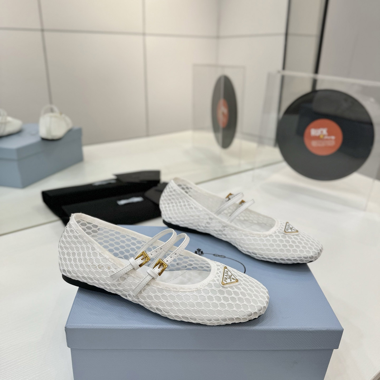 Prada Mesh Fabric Ballerinas - DesignerGu