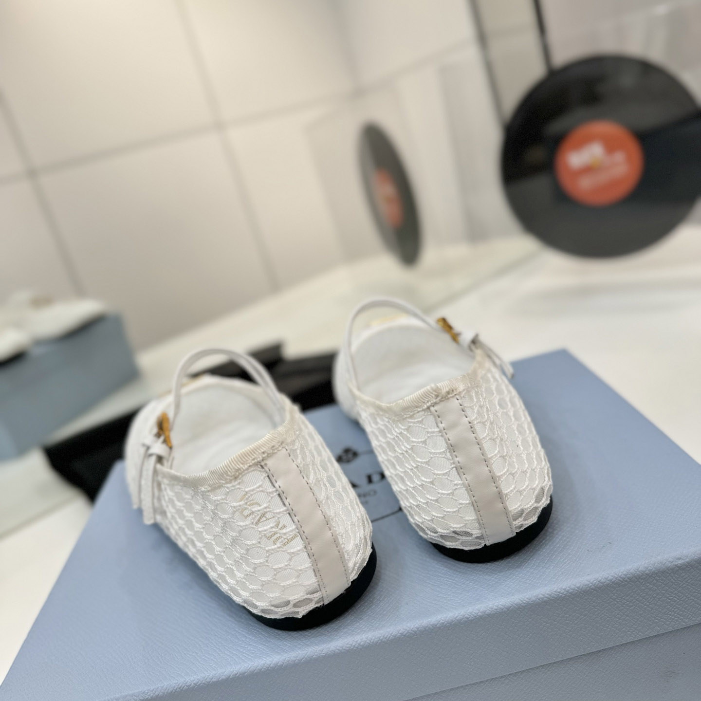 Prada Mesh Fabric Ballerinas - DesignerGu