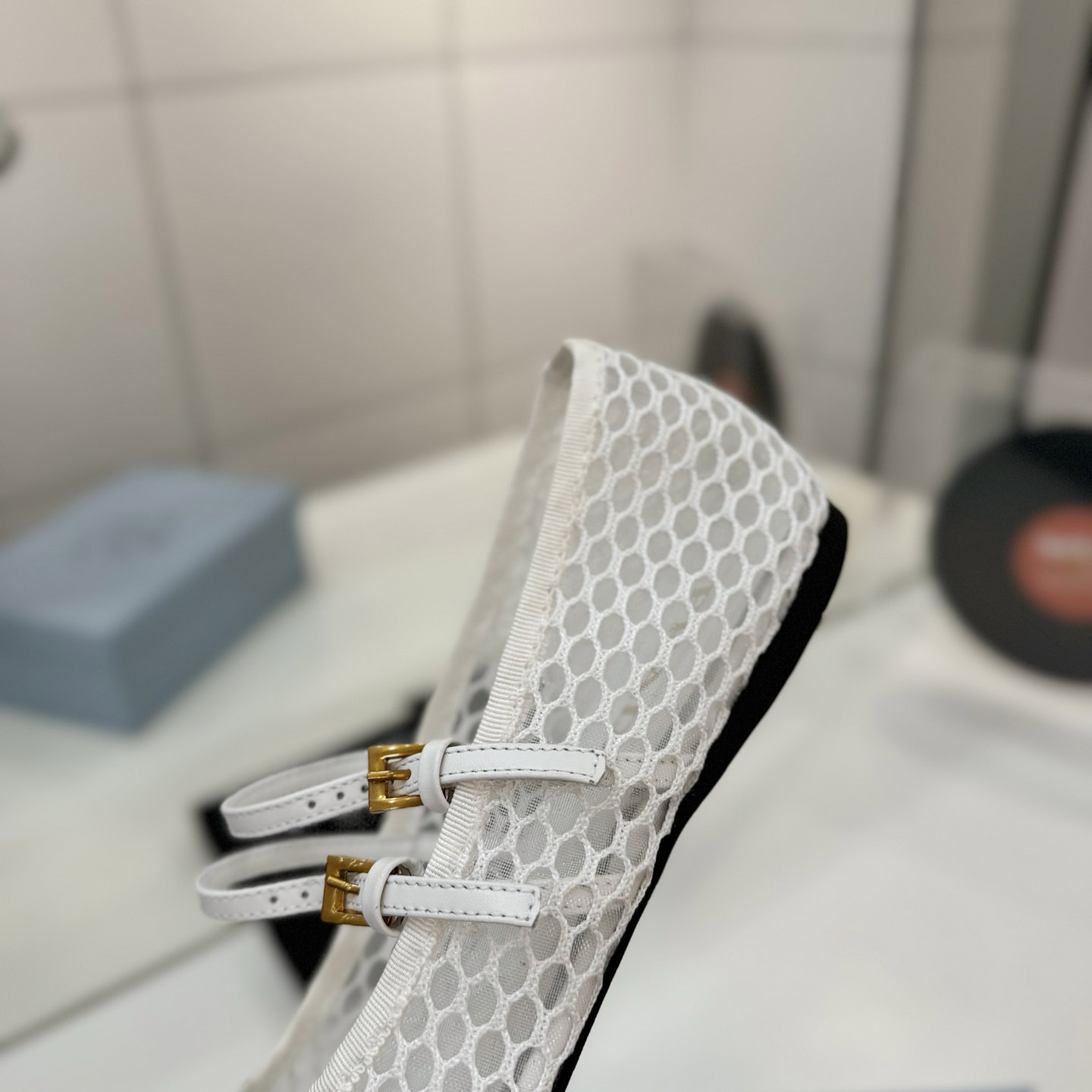 Prada Mesh Fabric Ballerinas - DesignerGu