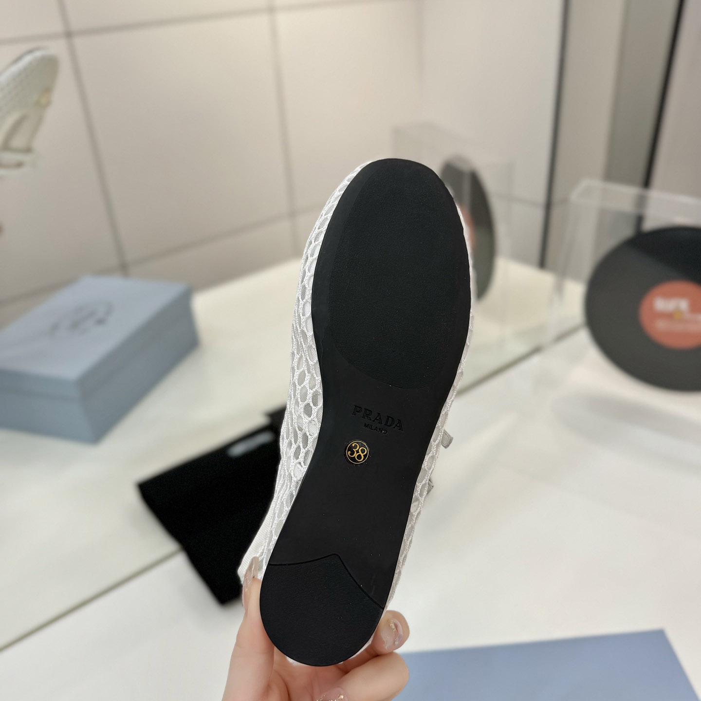 Prada Mesh Fabric Ballerinas - DesignerGu