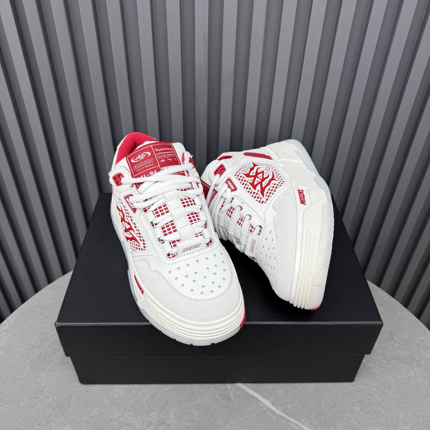Amiri White & Red MA-94 Sneakers - DesignerGu