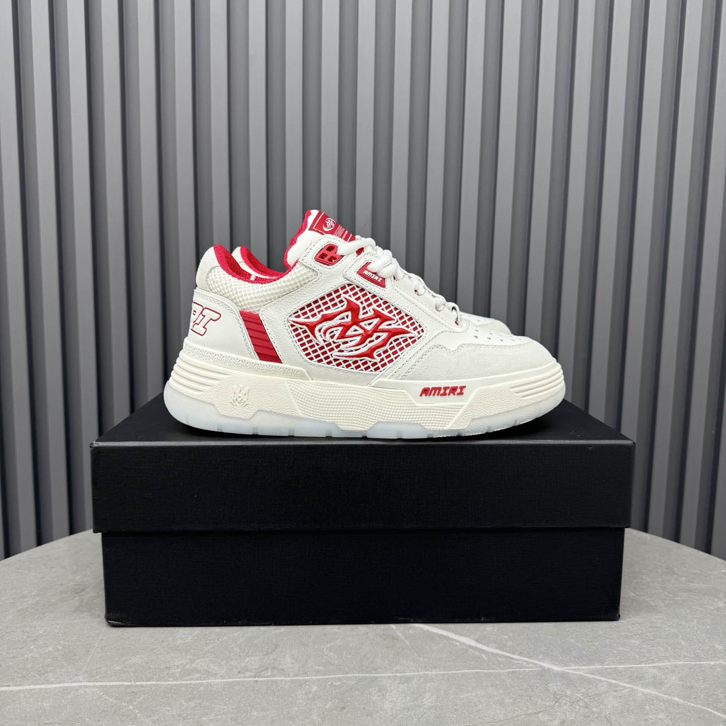 Amiri White & Red MA-94 Sneakers - DesignerGu