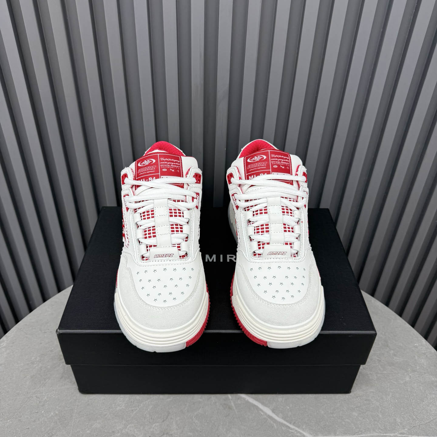 Amiri White & Red MA-94 Sneakers - DesignerGu