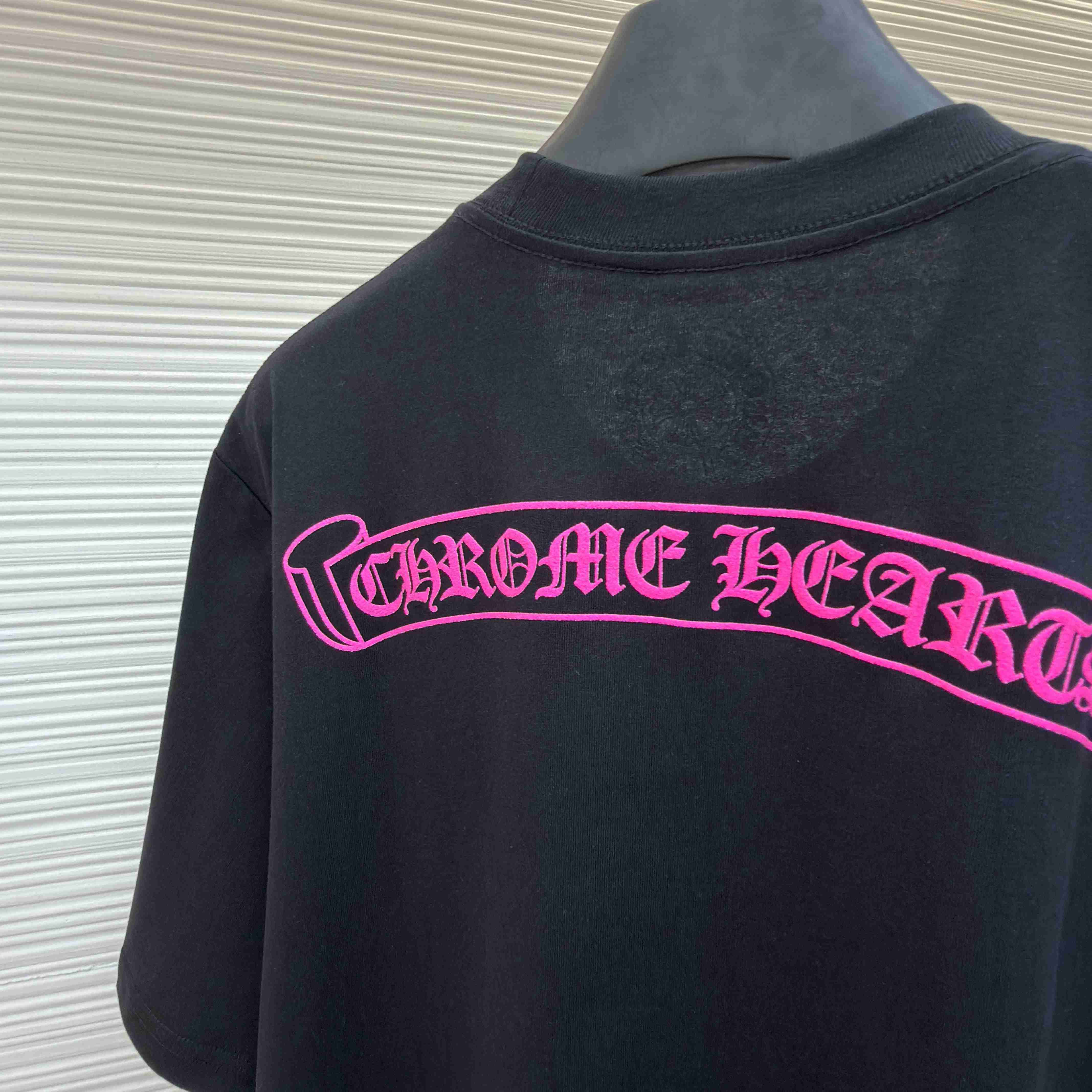 Chrome Hearts Foti Logo Short-Sleeve T-Shirt 'Black/Pink' - DesignerGu