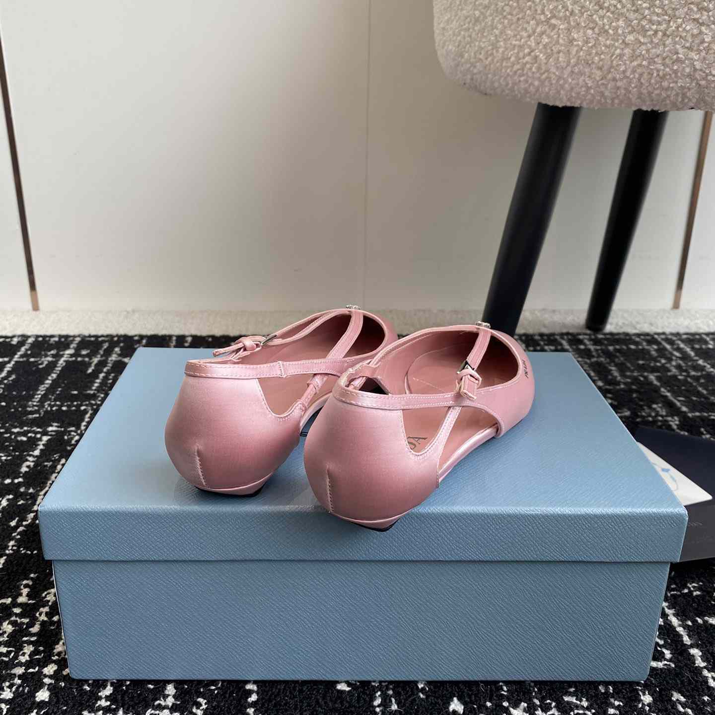 Prada Satin Crystal Embellishments Ballet Flats - DesignerGu