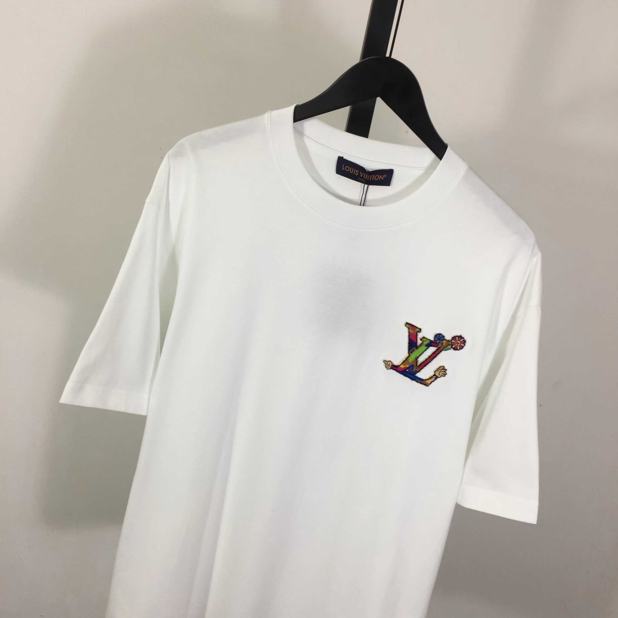 Louis Vuitton Logo Cotton T-Shirt  - DesignerGu
