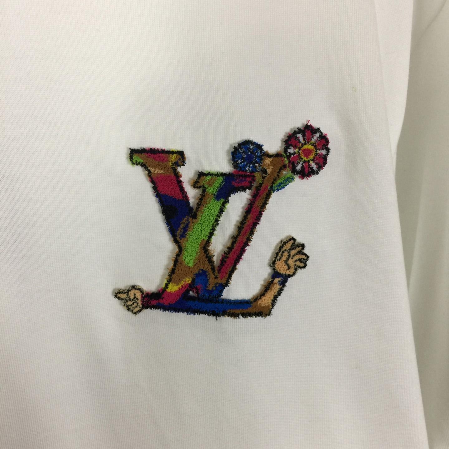 Louis Vuitton Logo Cotton T-Shirt  - DesignerGu
