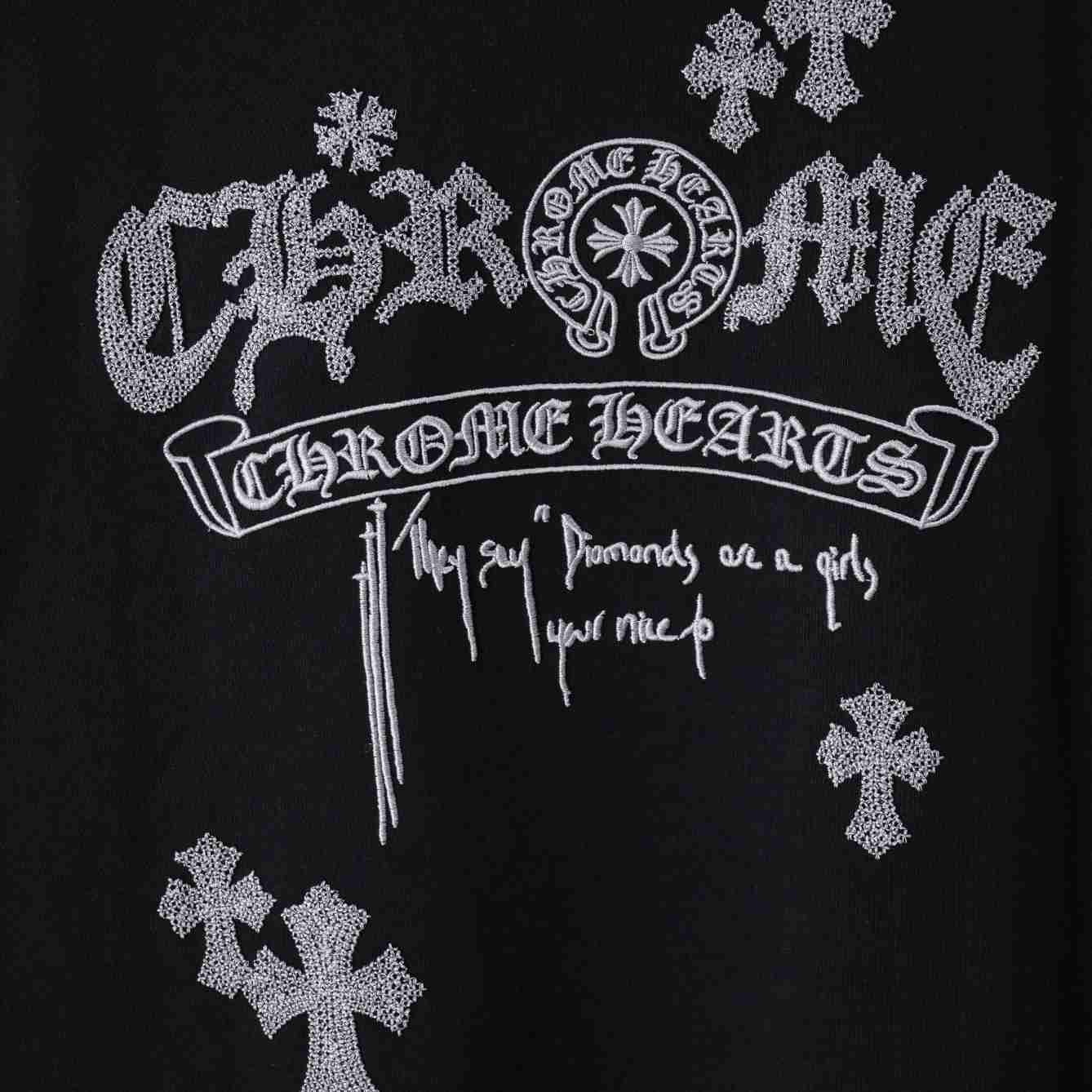 Chrome Hearts Embroidered Letter Logo T-Shirt 'Black' - DesignerGu