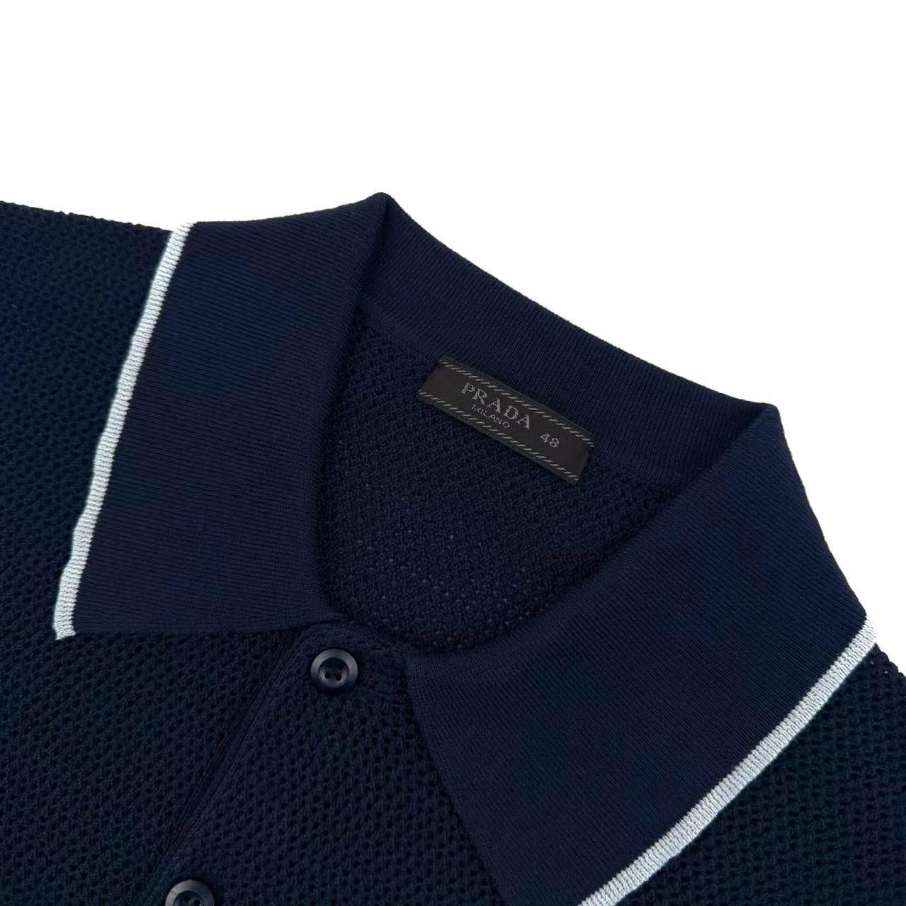 Prada Silk And Cotton Polo Shirt - DesignerGu
