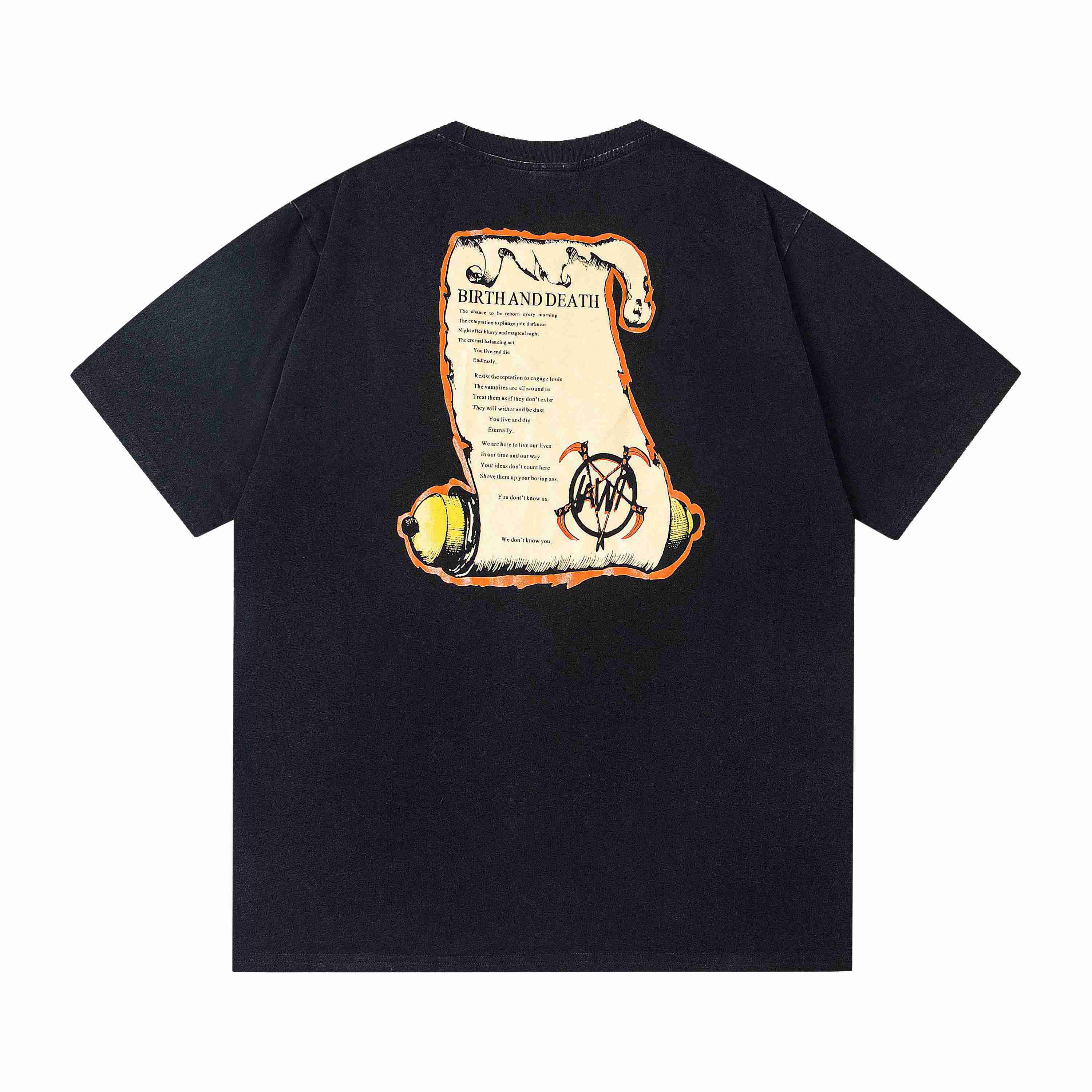 Saint Michael Birth & Death T-Shirt 'Black' - DesignerGu
