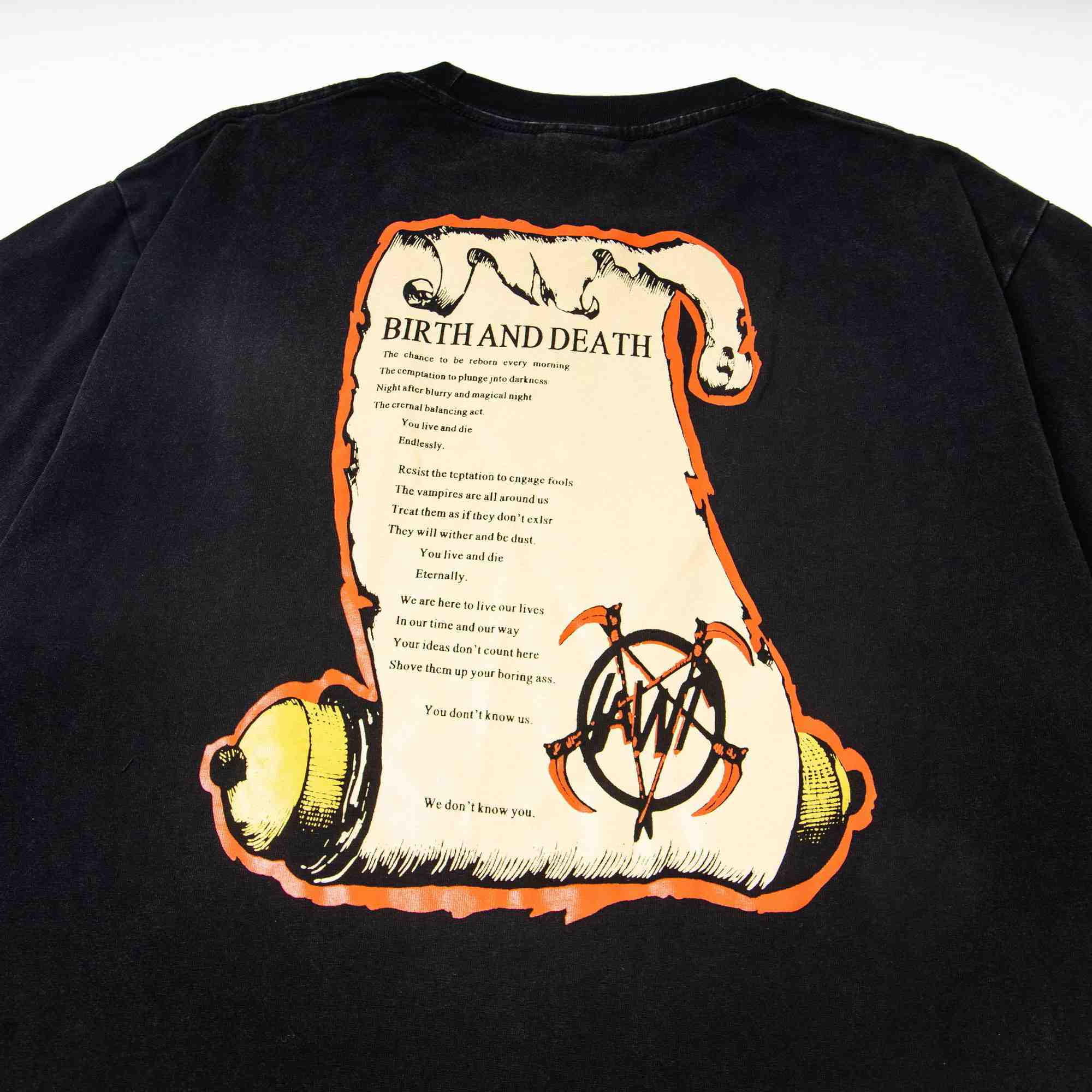 Saint Michael Birth & Death T-Shirt 'Black' - DesignerGu
