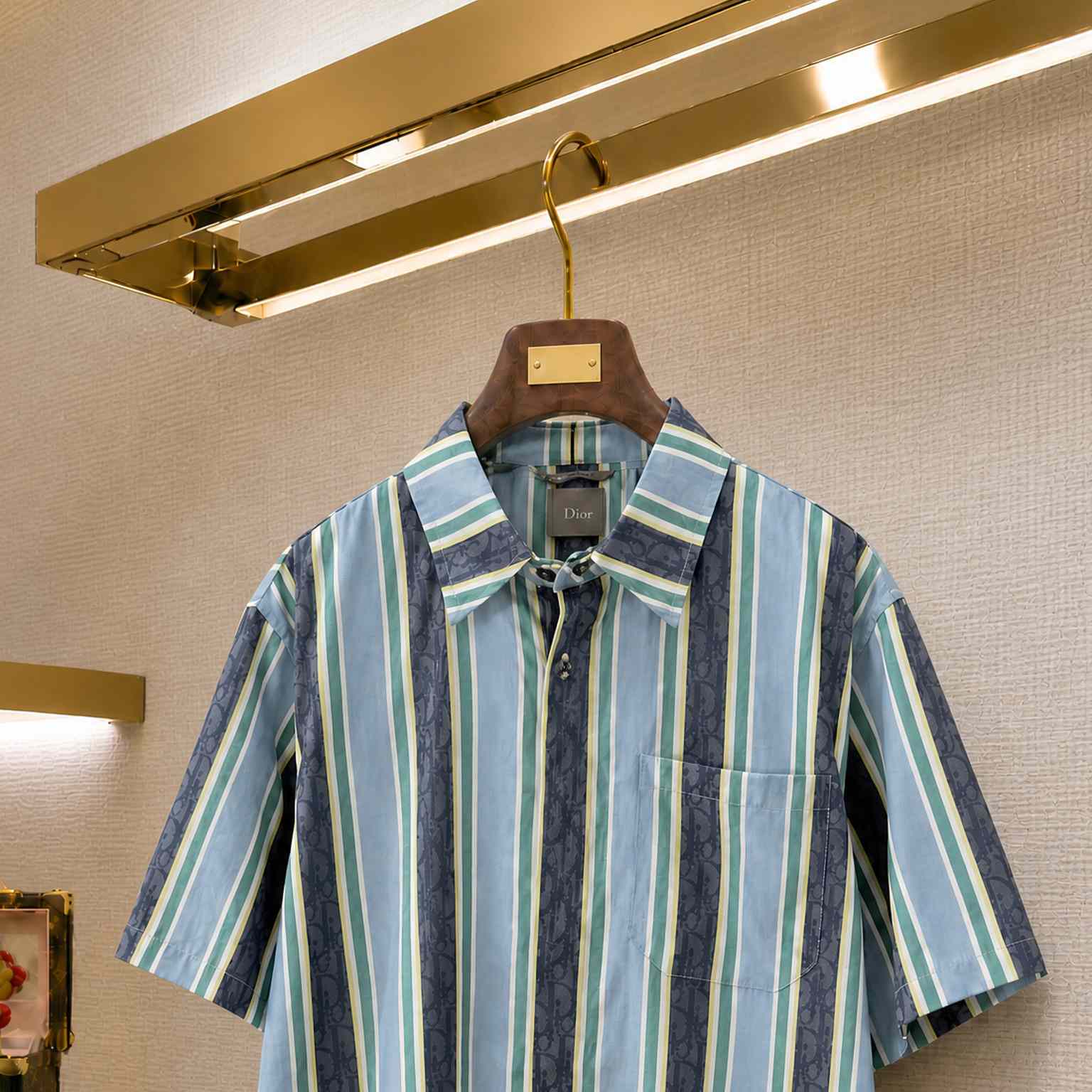 Dior Dioriviera Dior Oblique Sun Stripes Short-Sleeved Shirt - DesignerGu