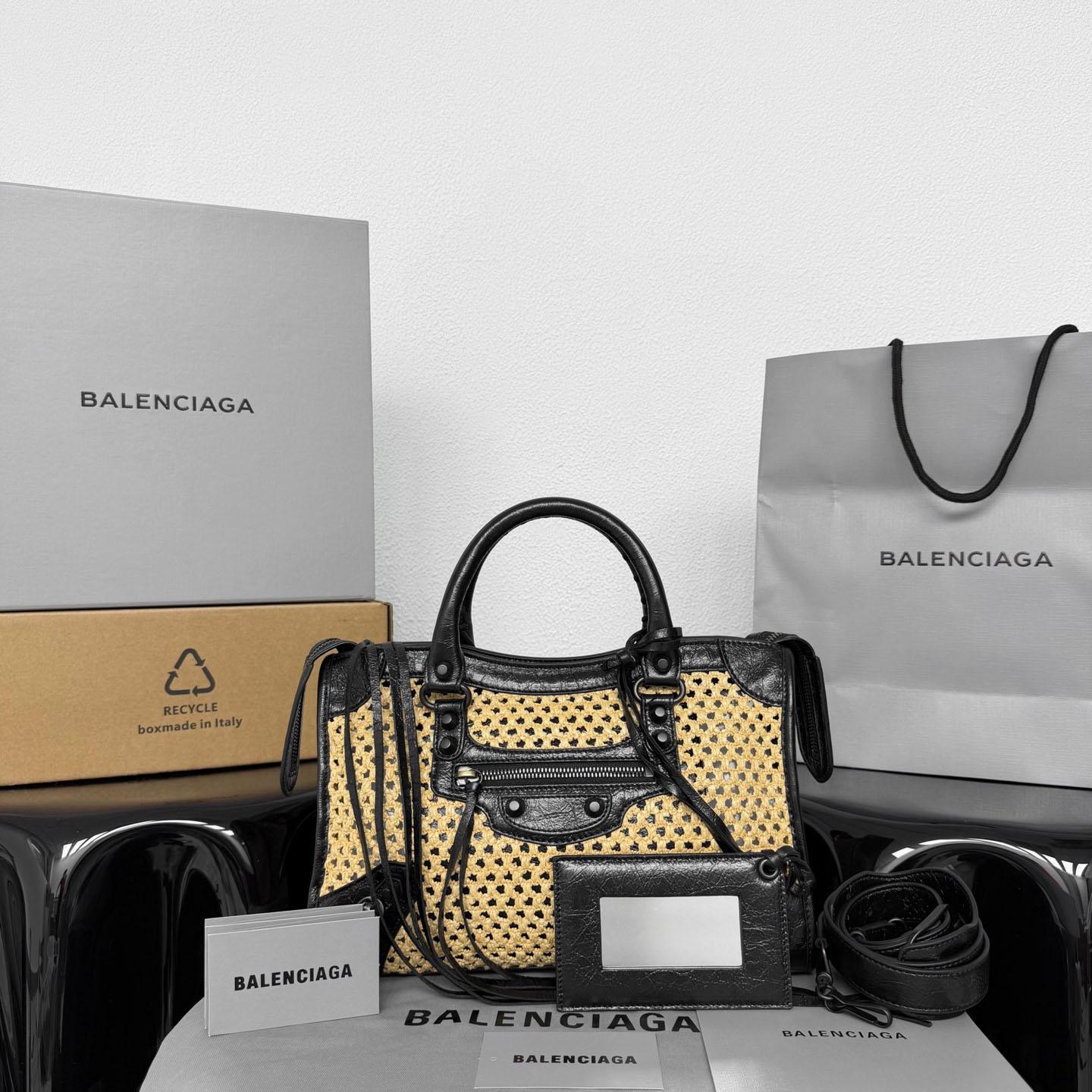 Balenciaga  Le City Bag Small In Natural/Black - DesignerGu