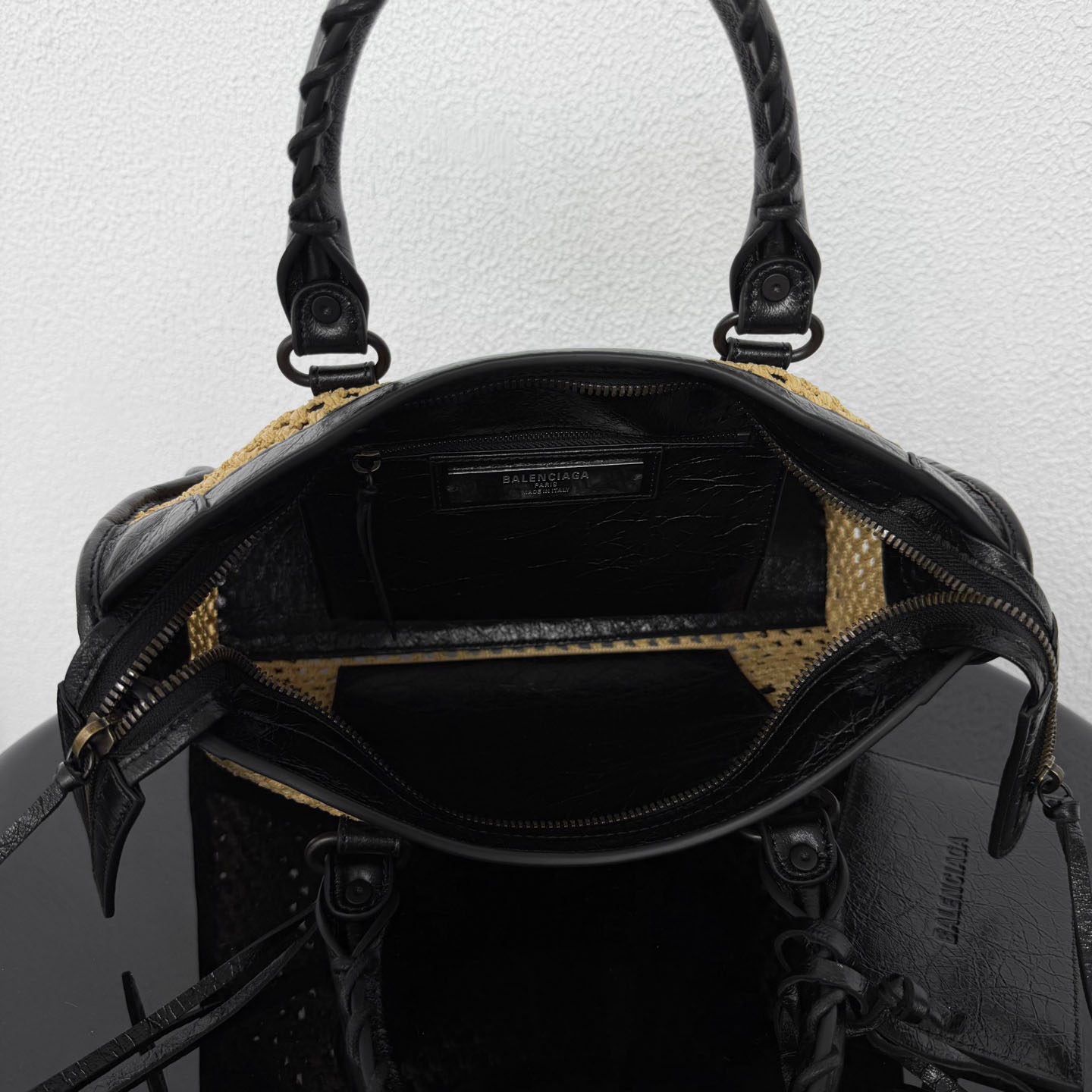 Balenciaga  Le City Bag Small In Natural/Black - DesignerGu
