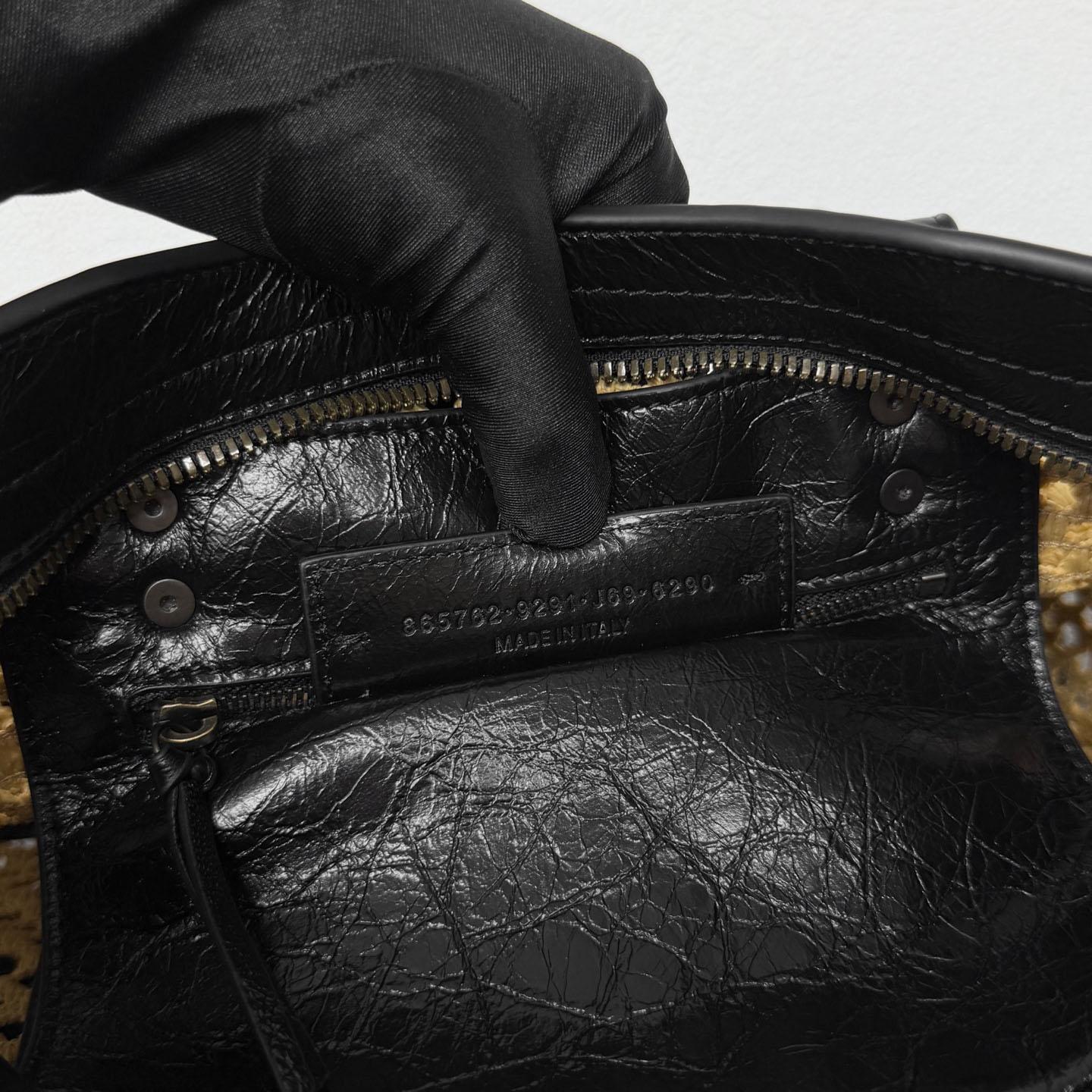 Balenciaga  Le City Bag Small In Natural/Black - DesignerGu