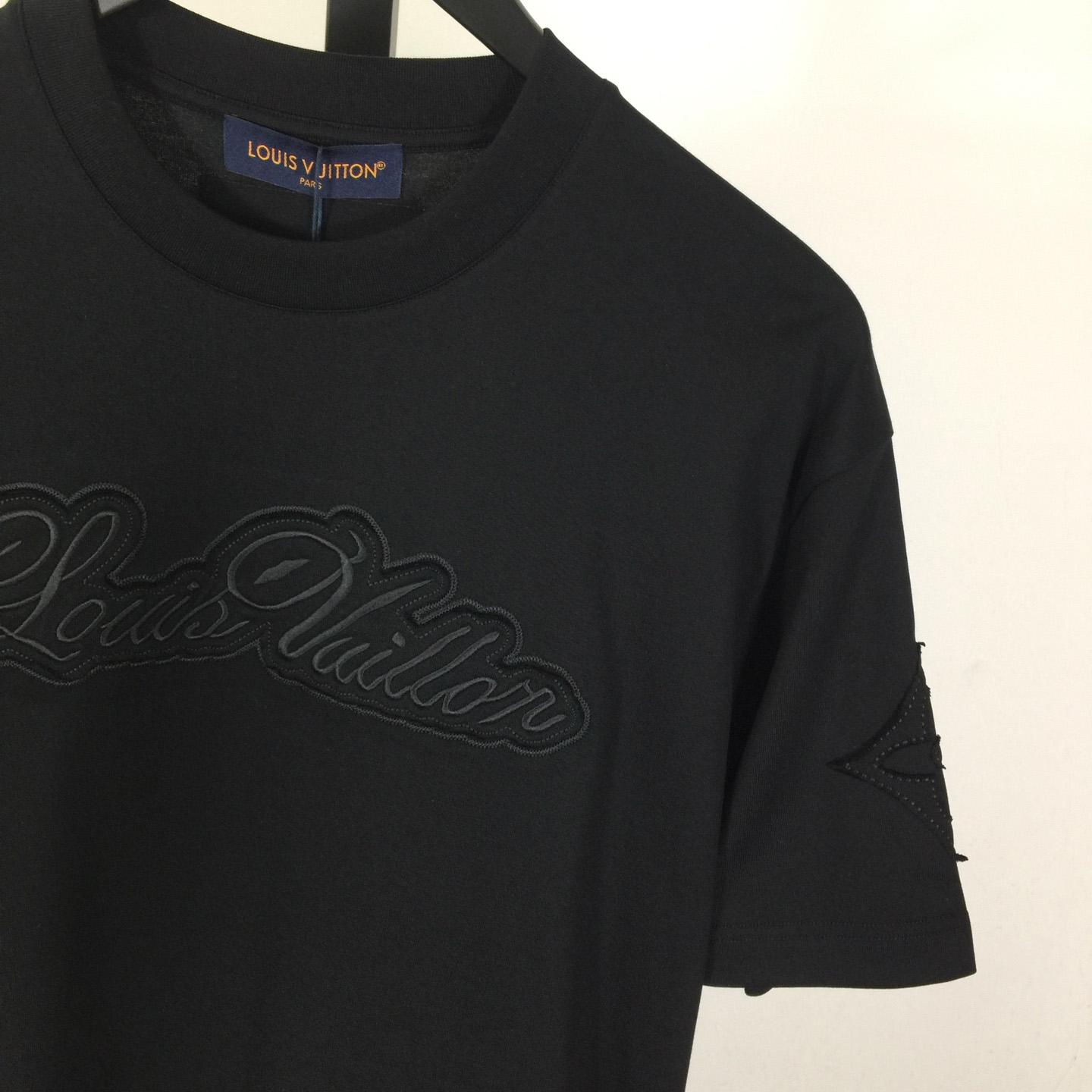 Louis Vuitton Logo Cotton T-Shirt  - DesignerGu