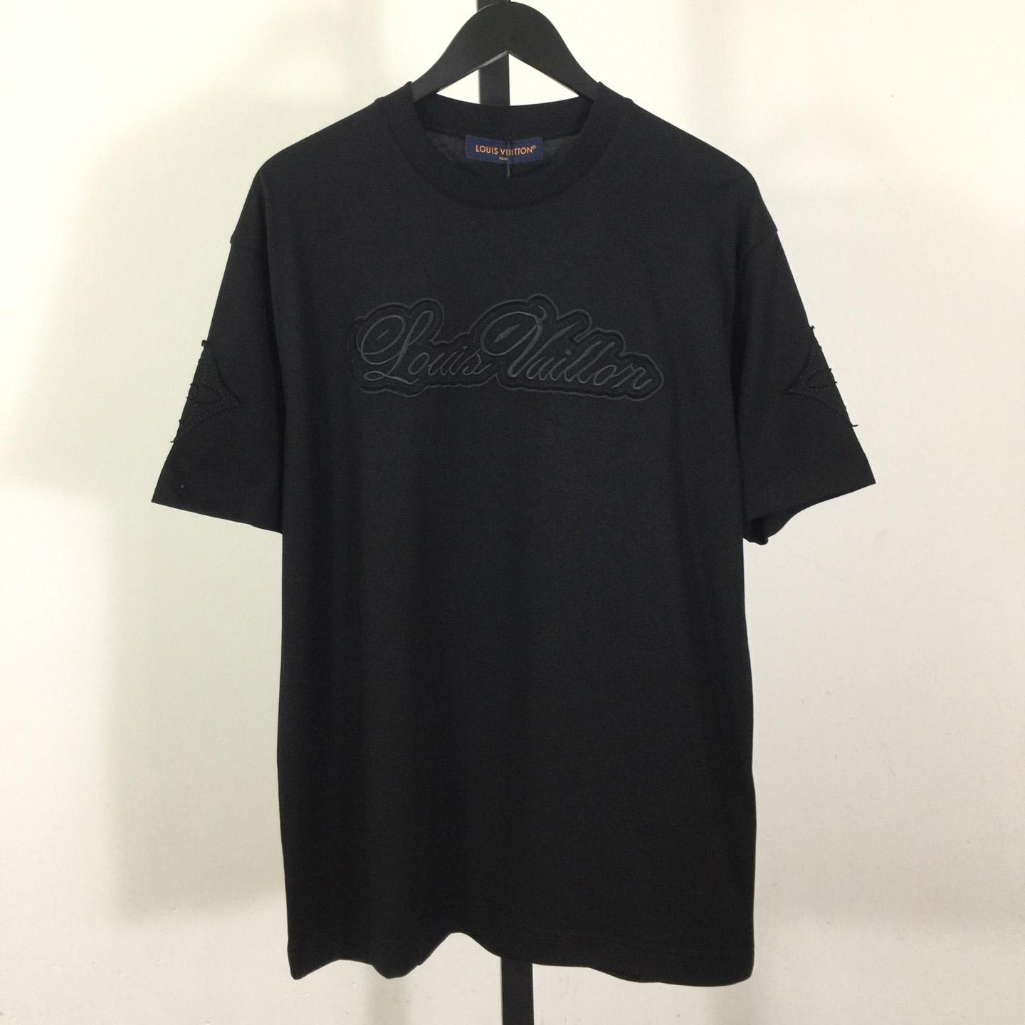 Louis Vuitton Logo Cotton T-Shirt  - DesignerGu