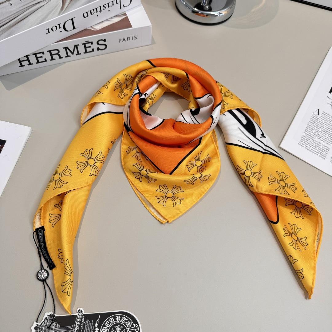 Chrome Heart Square Silk Scarf - DesignerGu