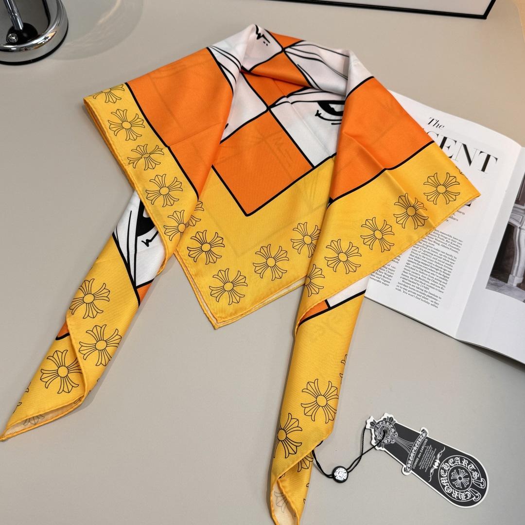 Chrome Heart Square Silk Scarf - DesignerGu