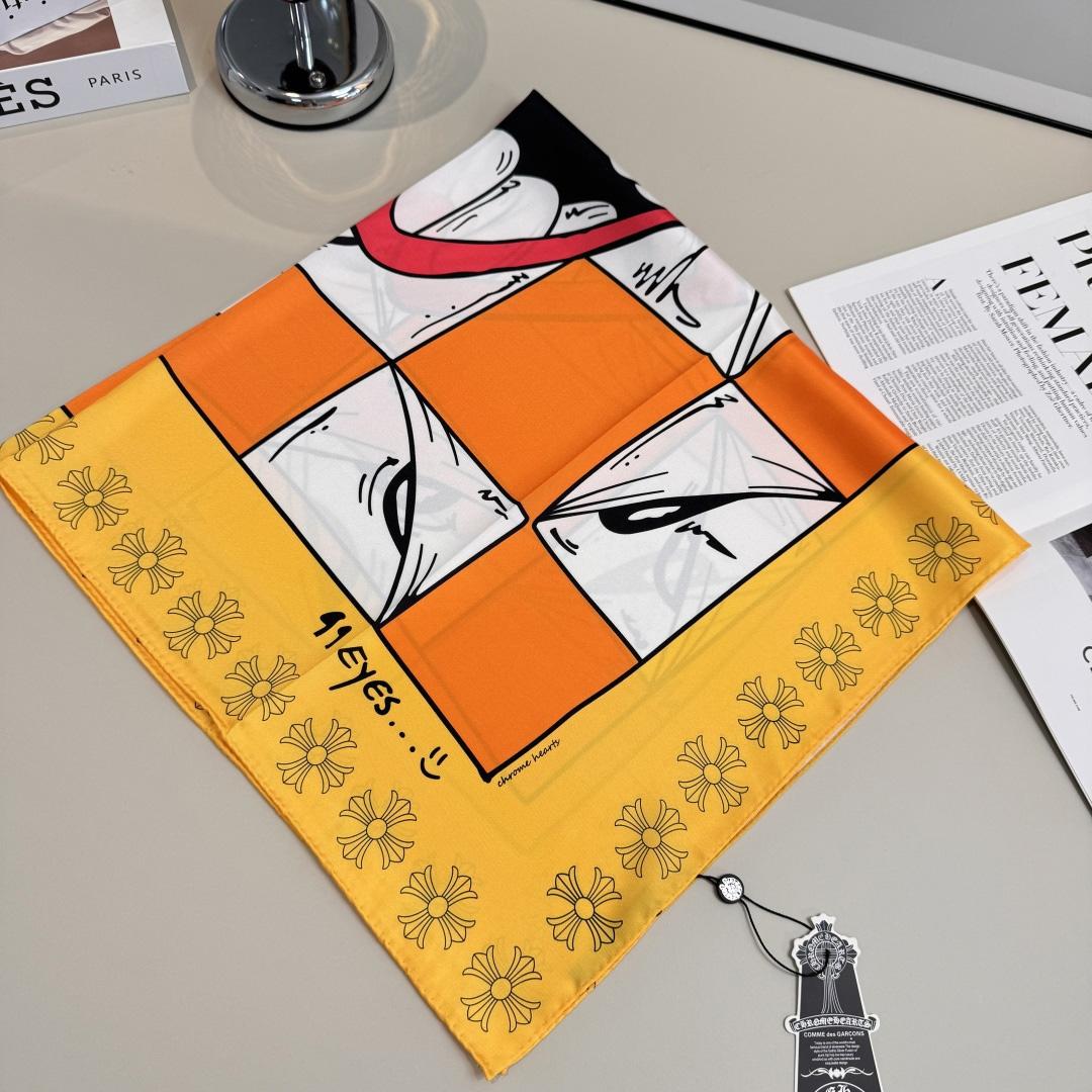 Chrome Heart Square Silk Scarf - DesignerGu