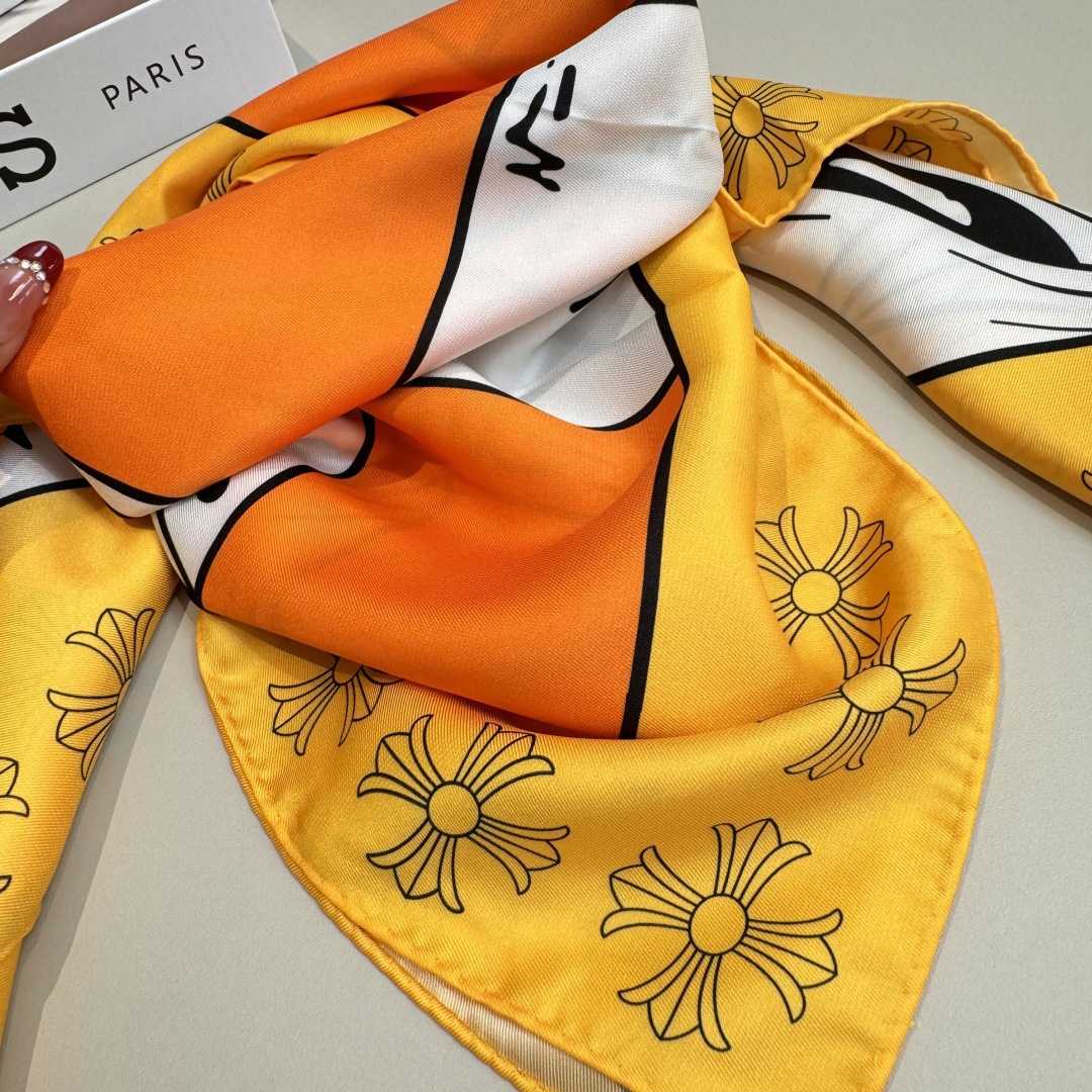 Chrome Heart Square Silk Scarf - DesignerGu