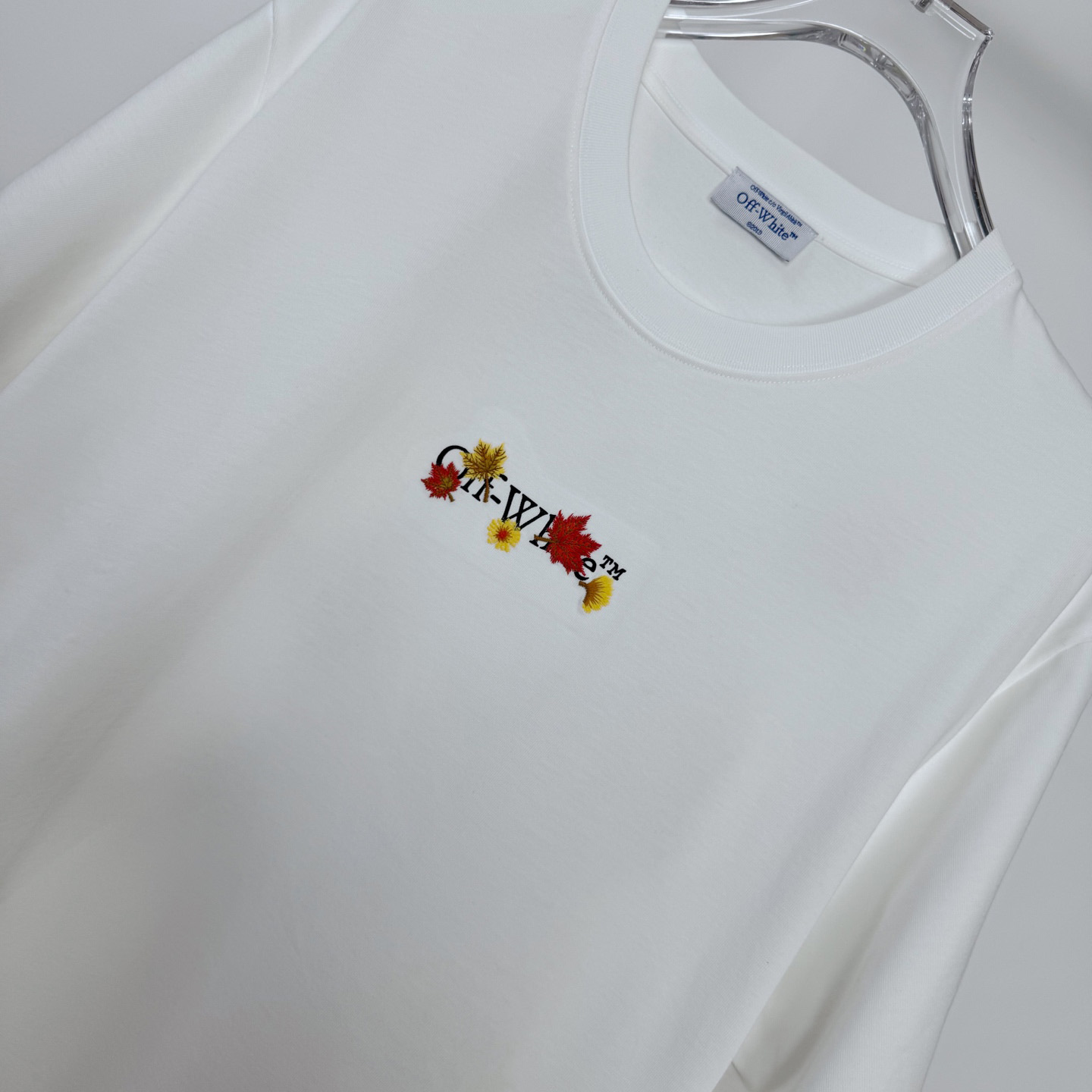 Off-White Floral Arrow Embroidered T-Shirt - DesignerGu