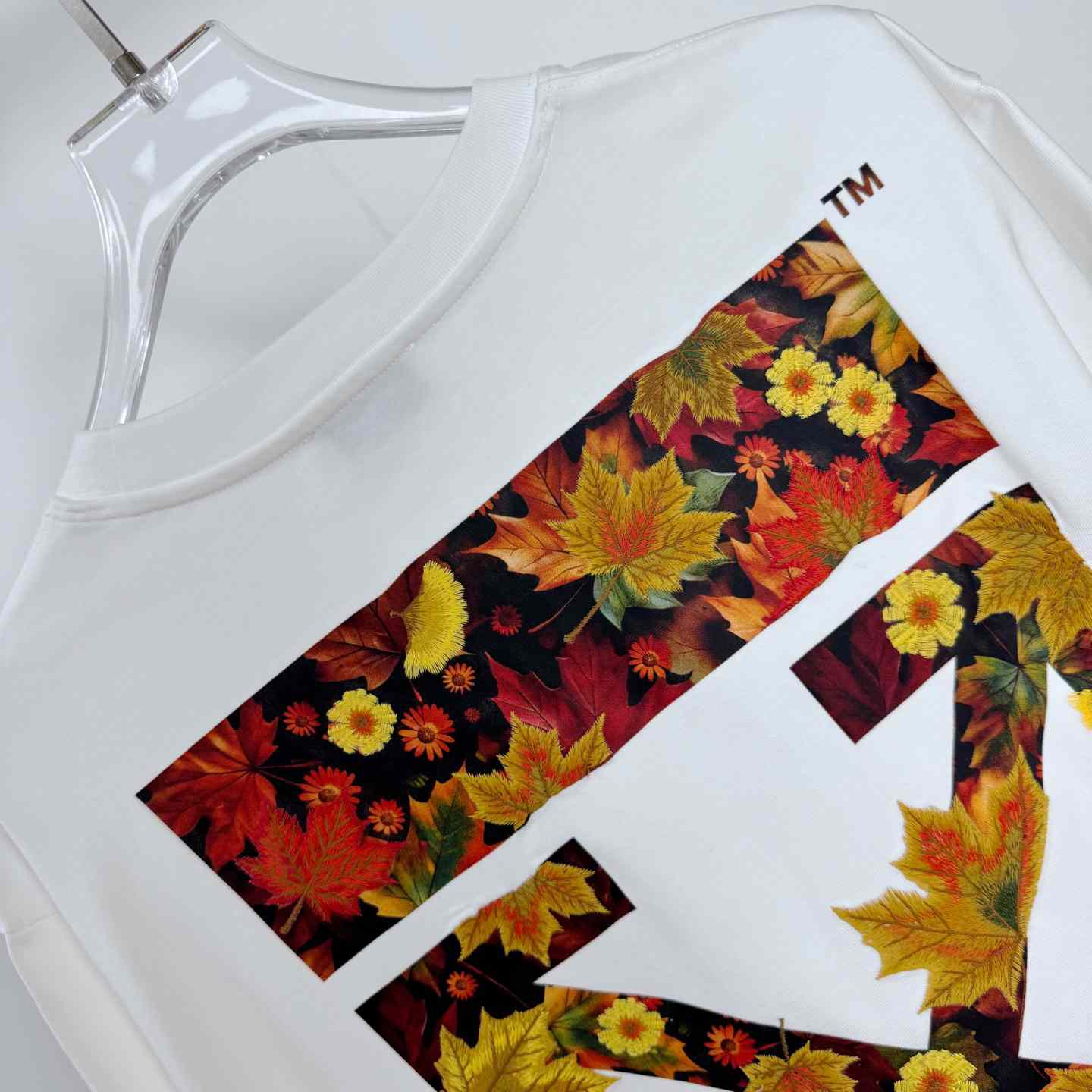 Off-White Floral Arrow Embroidered T-Shirt - DesignerGu