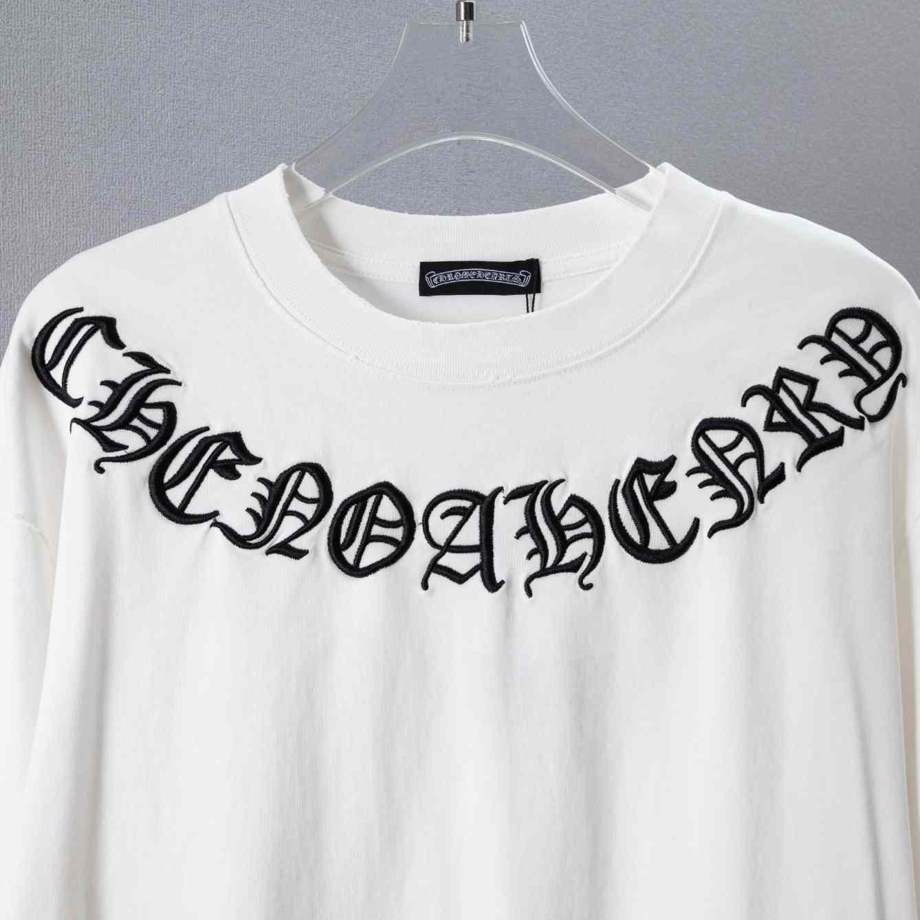 Chrome Hearts Embroidered Round Neck Short Sleeve Shirt 'White' - DesignerGu