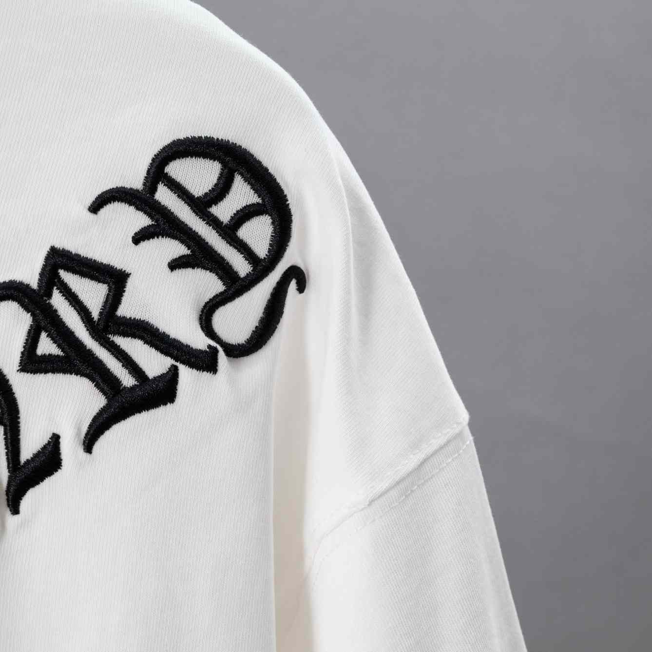 Chrome Hearts Embroidered Round Neck Short Sleeve Shirt 'White' - DesignerGu