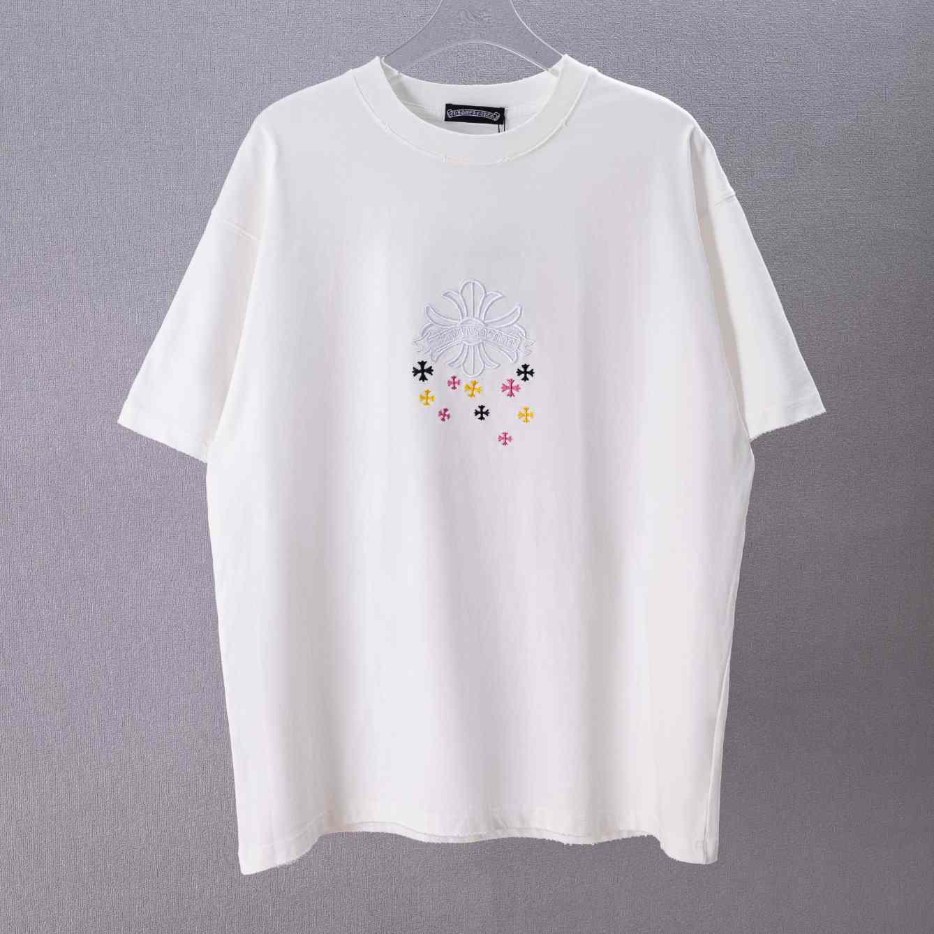 Chrome Hearts Colorful  Cross Embroidery T-Shirt 'White' - DesignerGu