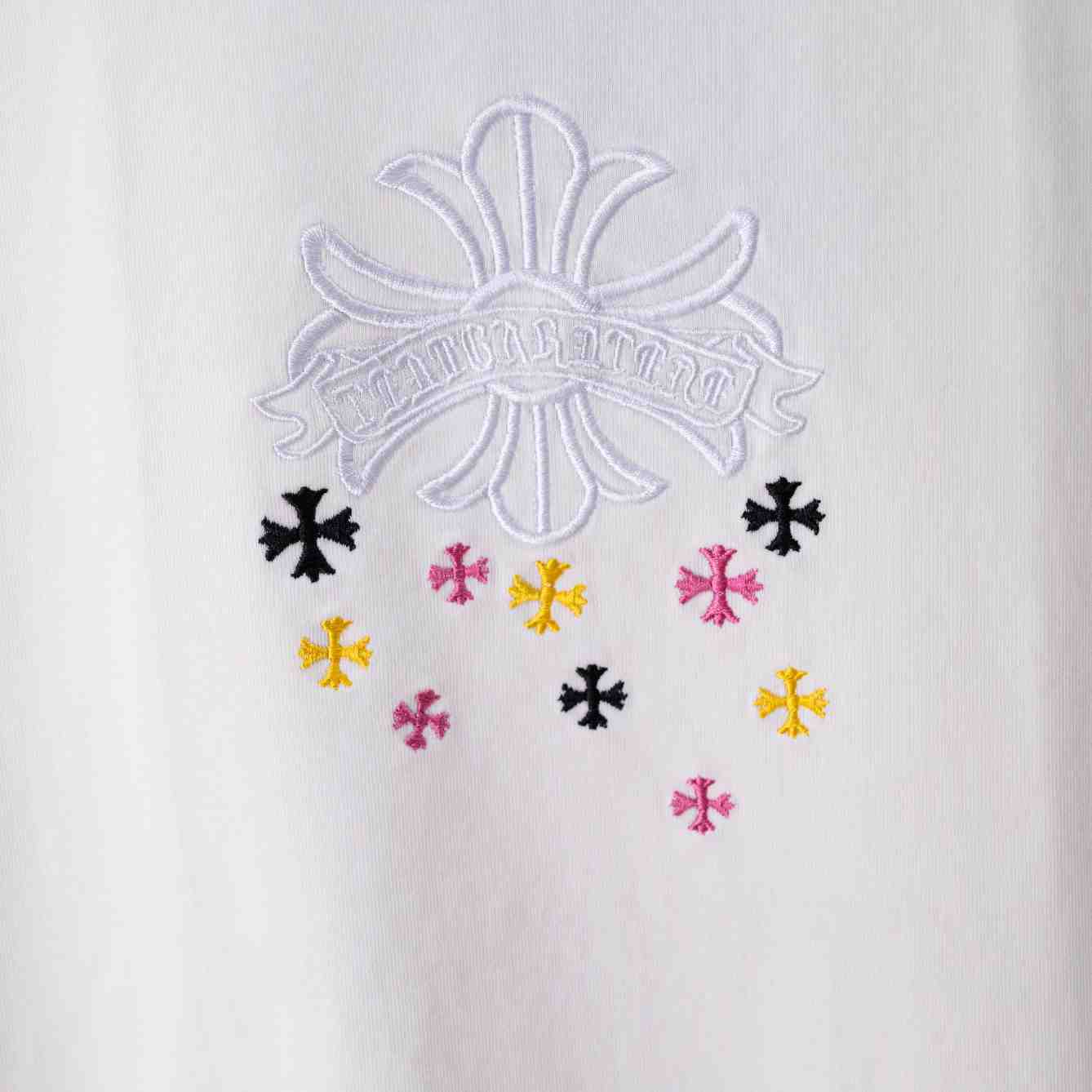 Chrome Hearts Colorful  Cross Embroidery T-Shirt 'White' - DesignerGu
