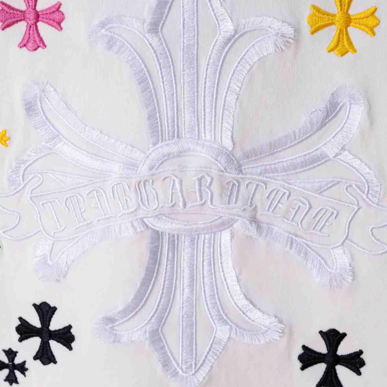 Chrome Hearts Colorful  Cross Embroidery T-Shirt 'White' - DesignerGu