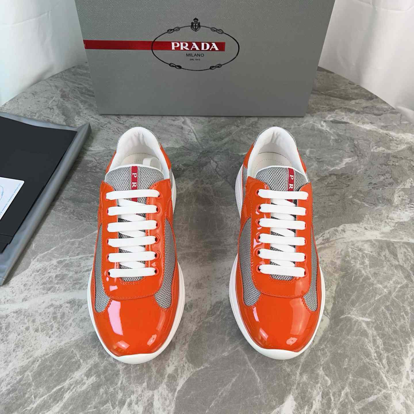 Prada Patent Leather And Technical Fabric Prada America's Cup Sneakers(upon uk size) - DesignerGu