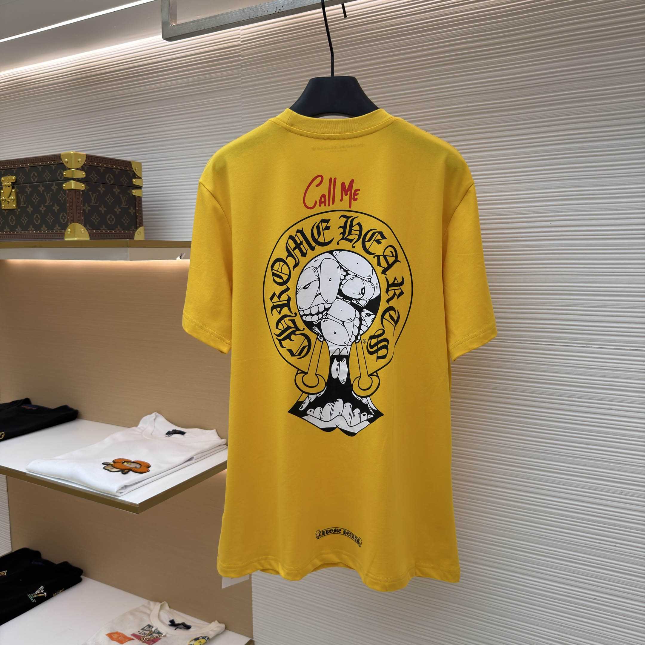 Chrome Hearts Matty Boy Call Me Yellow Short Sleeve Tee - DesignerGu