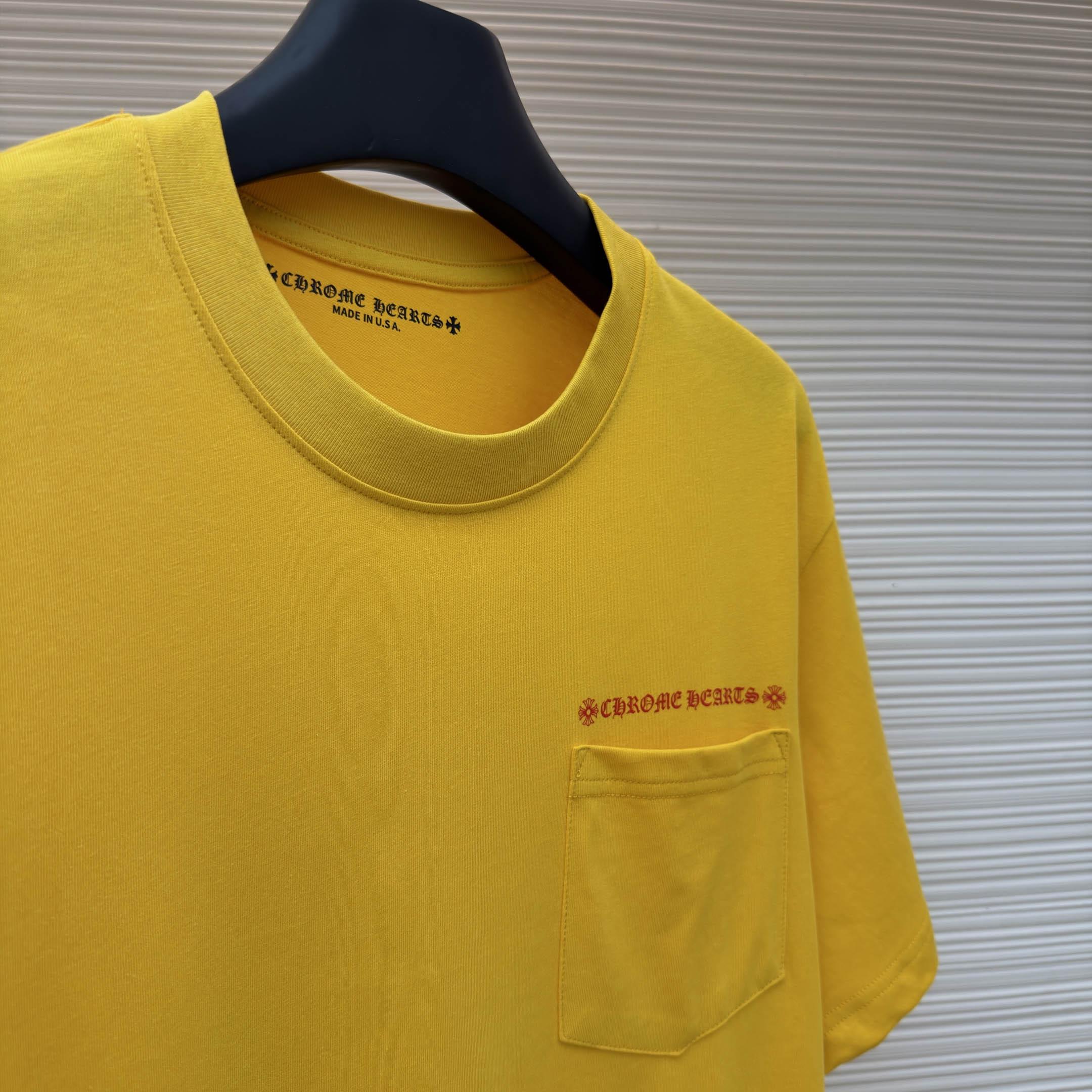 Chrome Hearts Matty Boy Call Me Yellow Short Sleeve Tee - DesignerGu