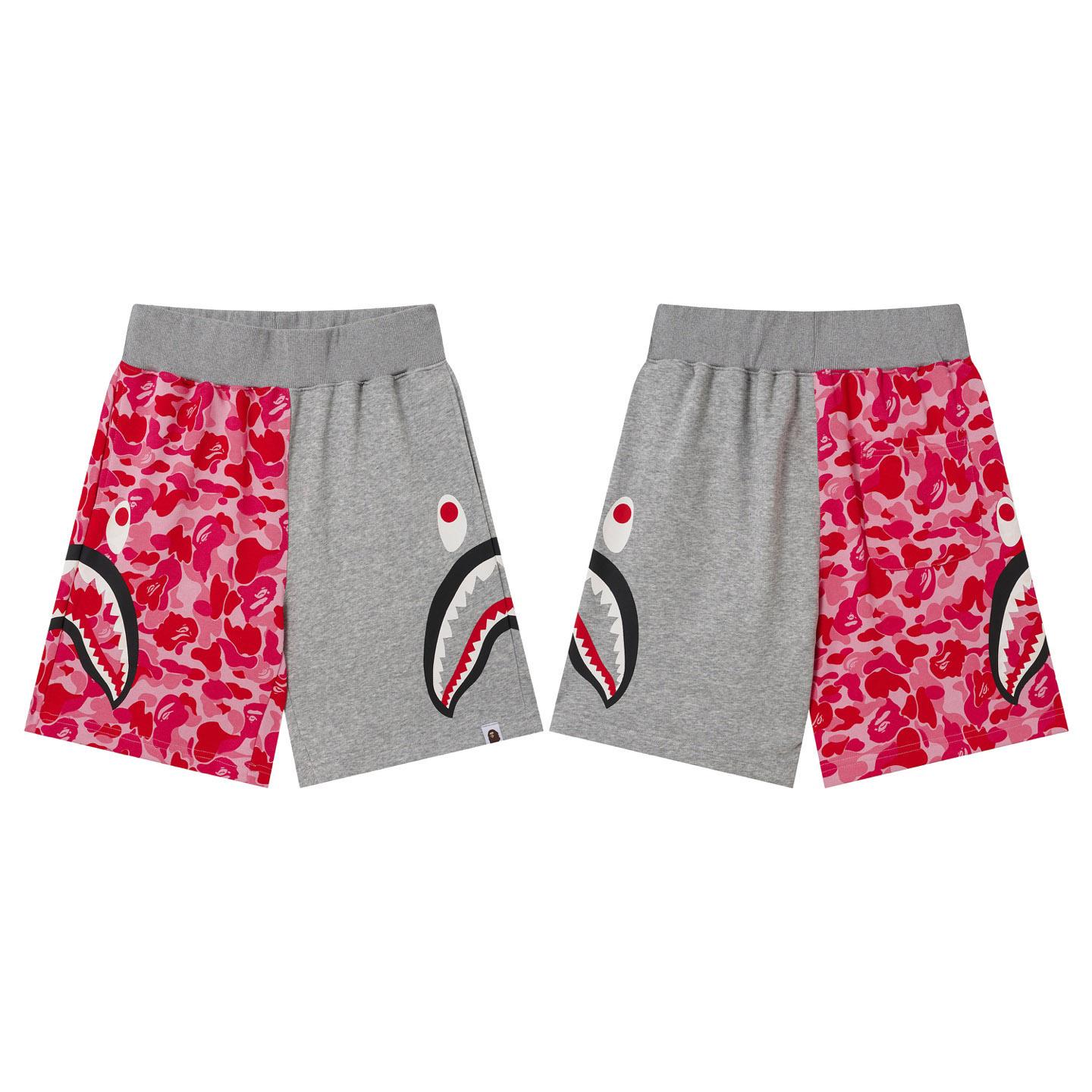 Bape Camo Half Side Shark Sweat Shorts  - DesignerGu