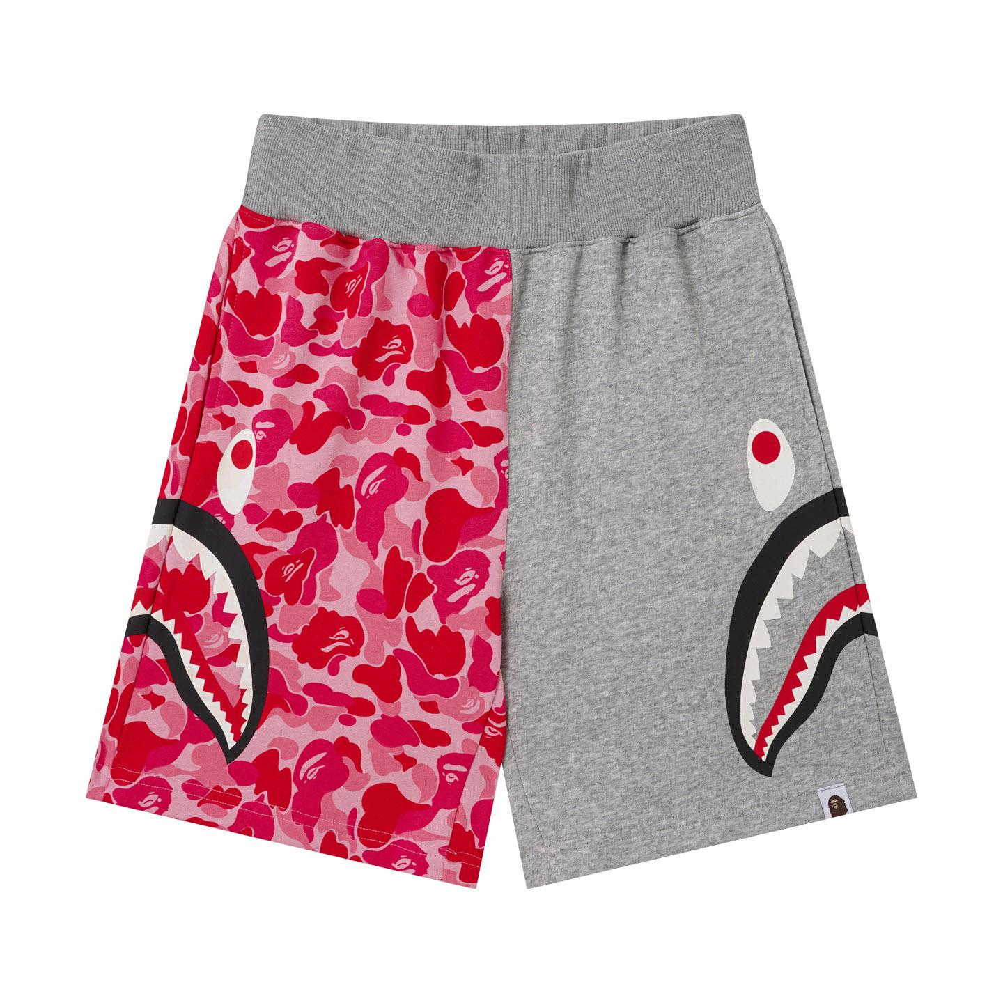 Bape Camo Half Side Shark Sweat Shorts  - DesignerGu